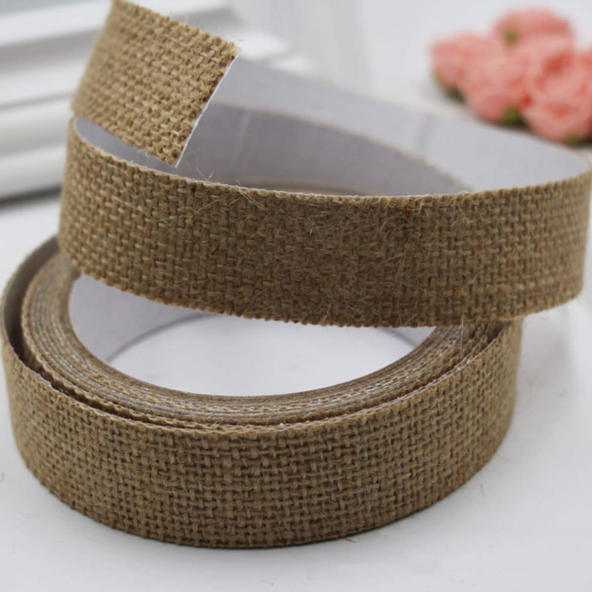 SUPVOX 2-Pack Flax Tape - 15mm Wide Decorative Masking Tape for DIY Scrapbooking, Crafts, Journaling & Home Decor - Self-Adhesive Washi Tape for Gift Wrapping, Bullet Journals & Card Making
