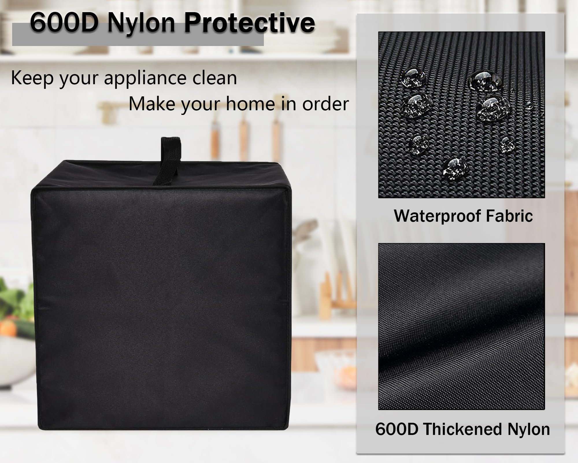 Heavy Duty Waterproof Dust Cover for BLACK+DECKER Cocktail Maker Machine BEHB101 - Heat-Resistant Protective Case for Drink Maker - Perfect for Home Bars, Parties & Kitchen Storage (Black)