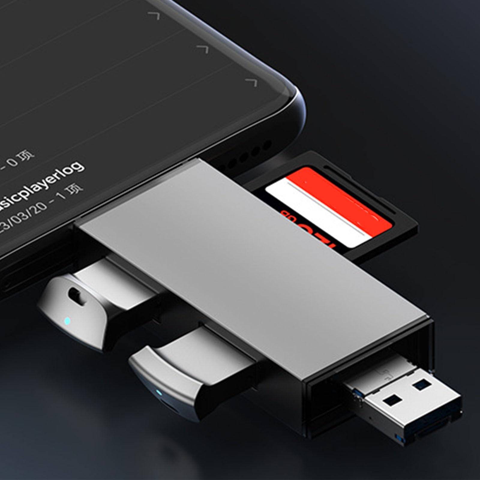 7-in-1 Multi-Port OTG Card Reader Hub - USB 3.0 & USB-C Adapter with Micro USB - Compatible with Laptop, Phone & Tablet - Read SD/TF Cards - Perfect for Travel, Photography & Data Transfer