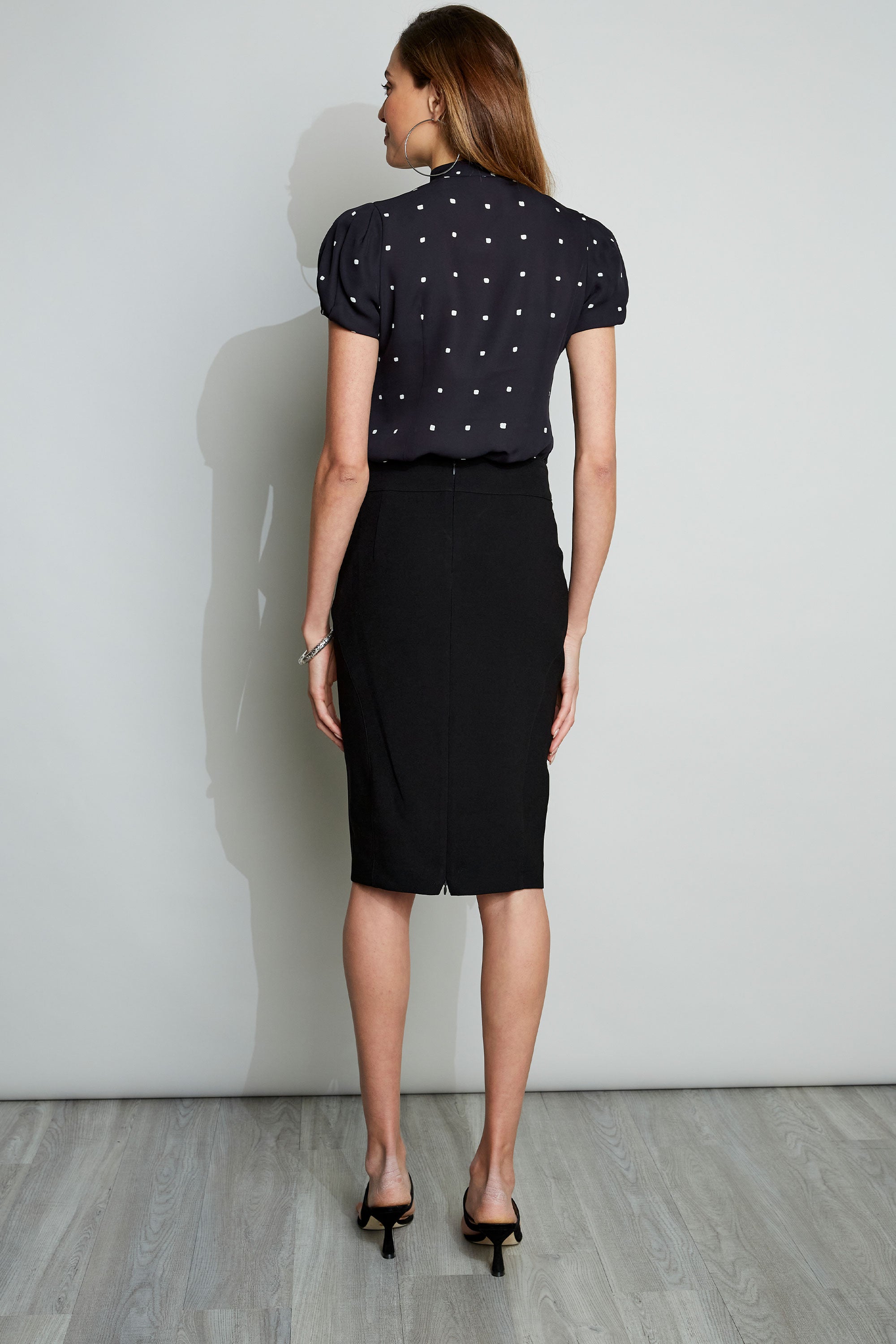 Zora Skirt EU88731U - Women's Black Flowy Midi Skirt for Casual Wear, Office, and Summer Outfits