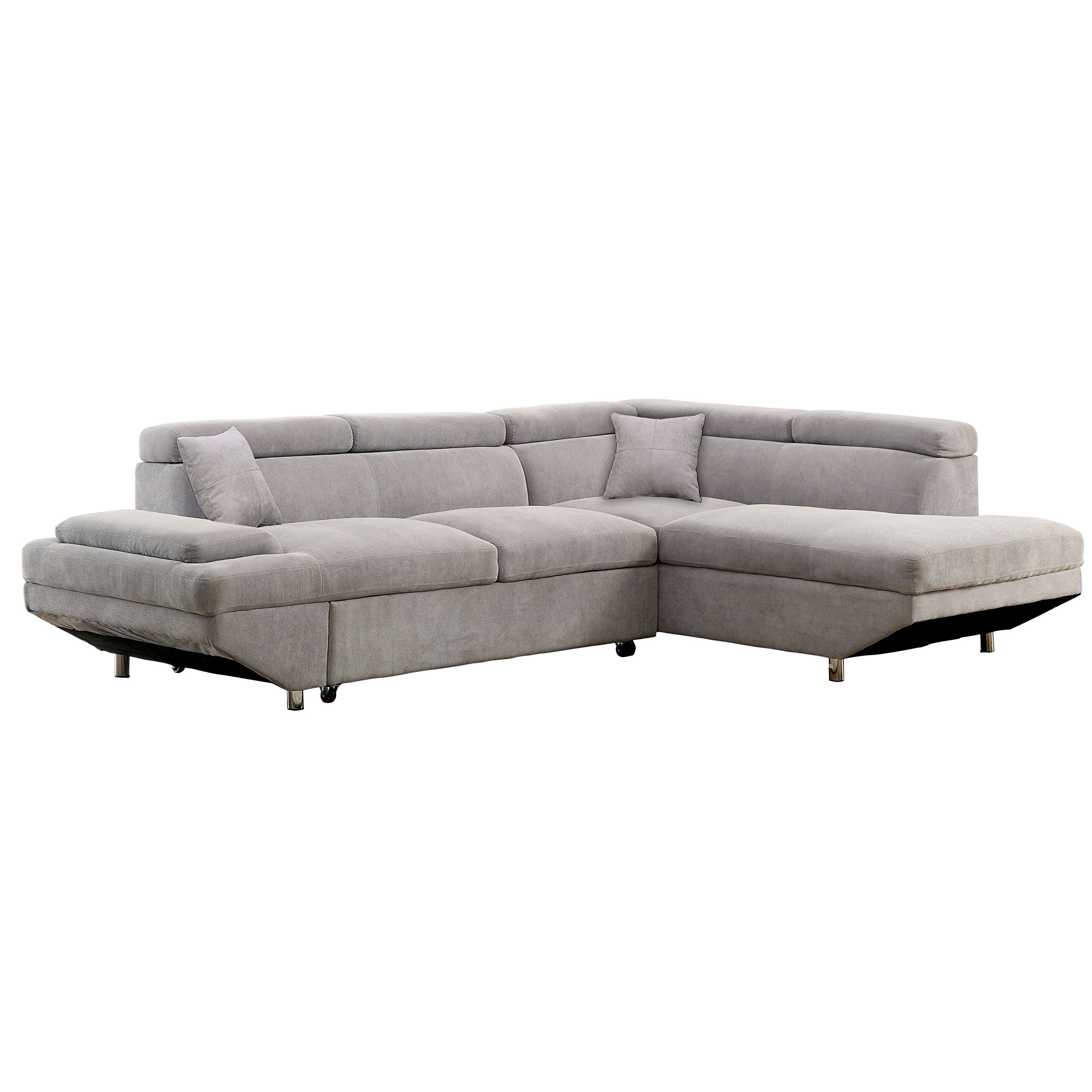 Walter's Modern Sectional Sofa with Pull-Out Sleeper Chaise - Comfortable L-Shaped Couch for Living Room, Home Theater & Small Spaces - Convertible Sleeper Sofa Bed for Guests & Apartments