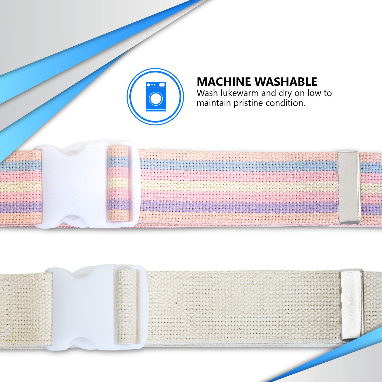 NYOrtho Adjustable Plastic Buckle Gait Belt - Strong, Durable & Machine Washable Latex-Free Mobility Aid for Elderly Care & Patient Transfer
