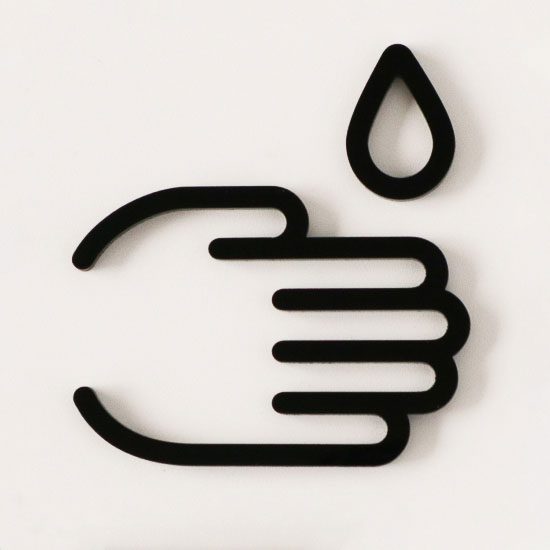 MOHEIM Hand Washing Sign - Black Plastic Restroom Sign for Bathroom, Kitchen & Public Spaces - Promote Hygiene in Offices, Hospitals & Schools