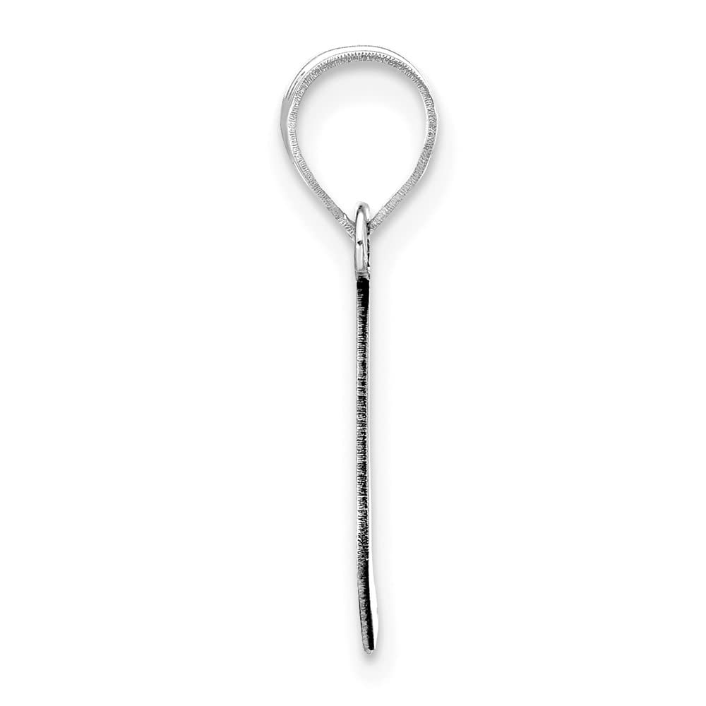 14K White Gold Polished Bubble Letter L Initial Pendant Necklace - Elegant Personalized Jewelry Gift for Women - Perfect for Birthdays, Anniversaries & Special Occasions