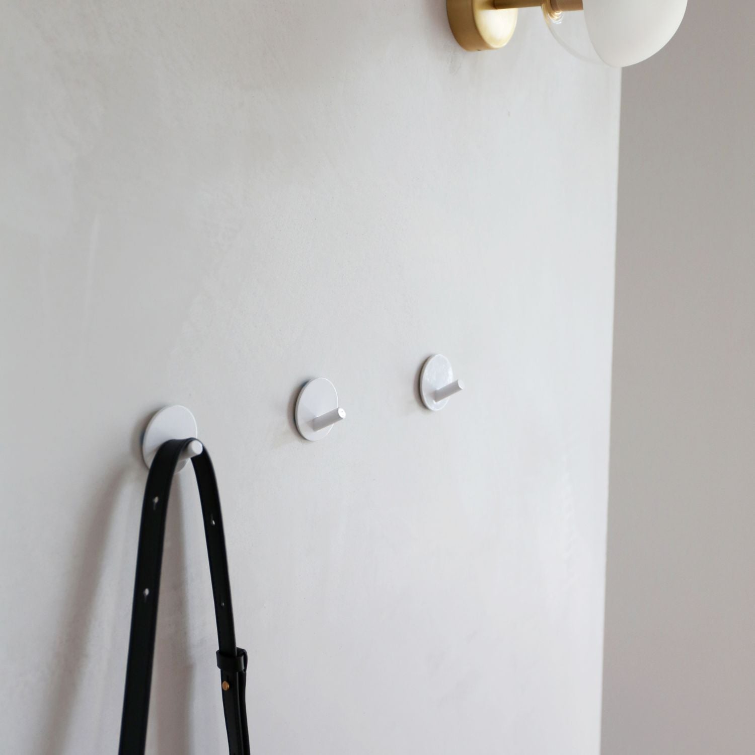 DESIGNSTUFF Self Adhesive Stainless Steel Hooks - 3 Pack, White - Strong Wall Hooks for Hanging Towels, Keys, Hats & Home Organization