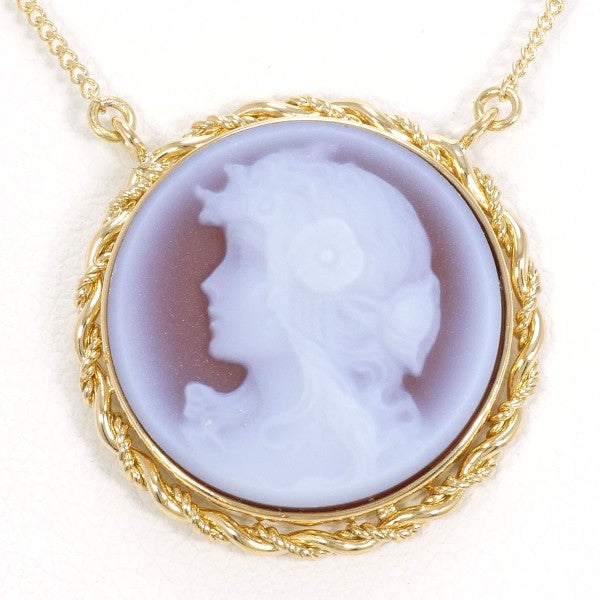18K Yellow Gold Stone Cameo Necklace - Vintage Elegant Pendant Jewelry for Women - Perfect Gift for Birthday, Anniversary & Special Occasions
