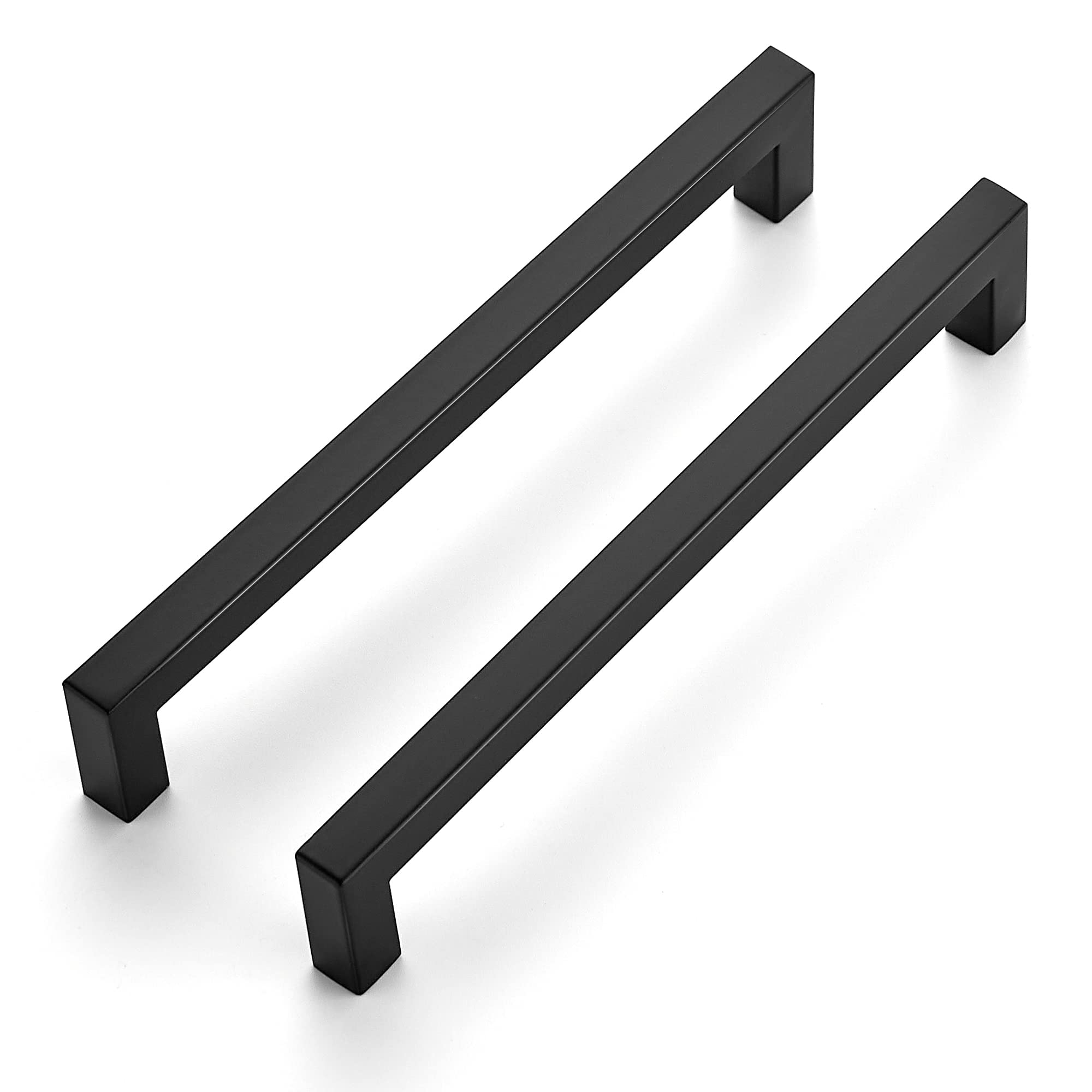 Ravinte 10 Pack 7.5 Inch Matte Black Square Cabinet Handles - Modern Kitchen Cabinet Pulls & Drawer Handles for Cabinets, Cupboards, Dressers - Perfect for Home, Office, RV & DIY Furniture Upgrade
