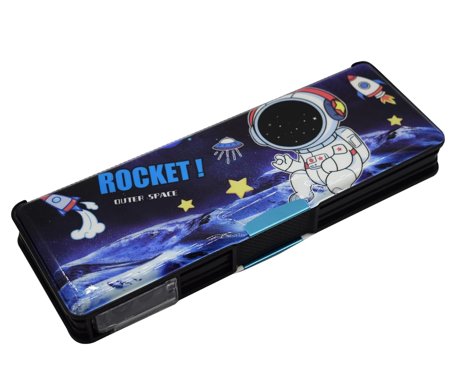HK Toys Multifunctional LED Pencil Case with Built-in Sharpener - Space Themed School Supplies for Kids | Perfect for Classroom, Homework & Art Projects