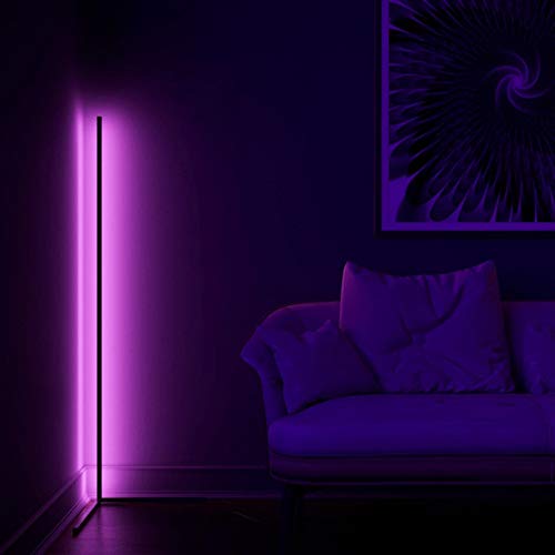 Modern Nordic Corner Floor Lamp - Dimmable LED Standing Light for Bedroom & Living Room, White | Perfect for Reading, Relaxing & Ambient Lighting