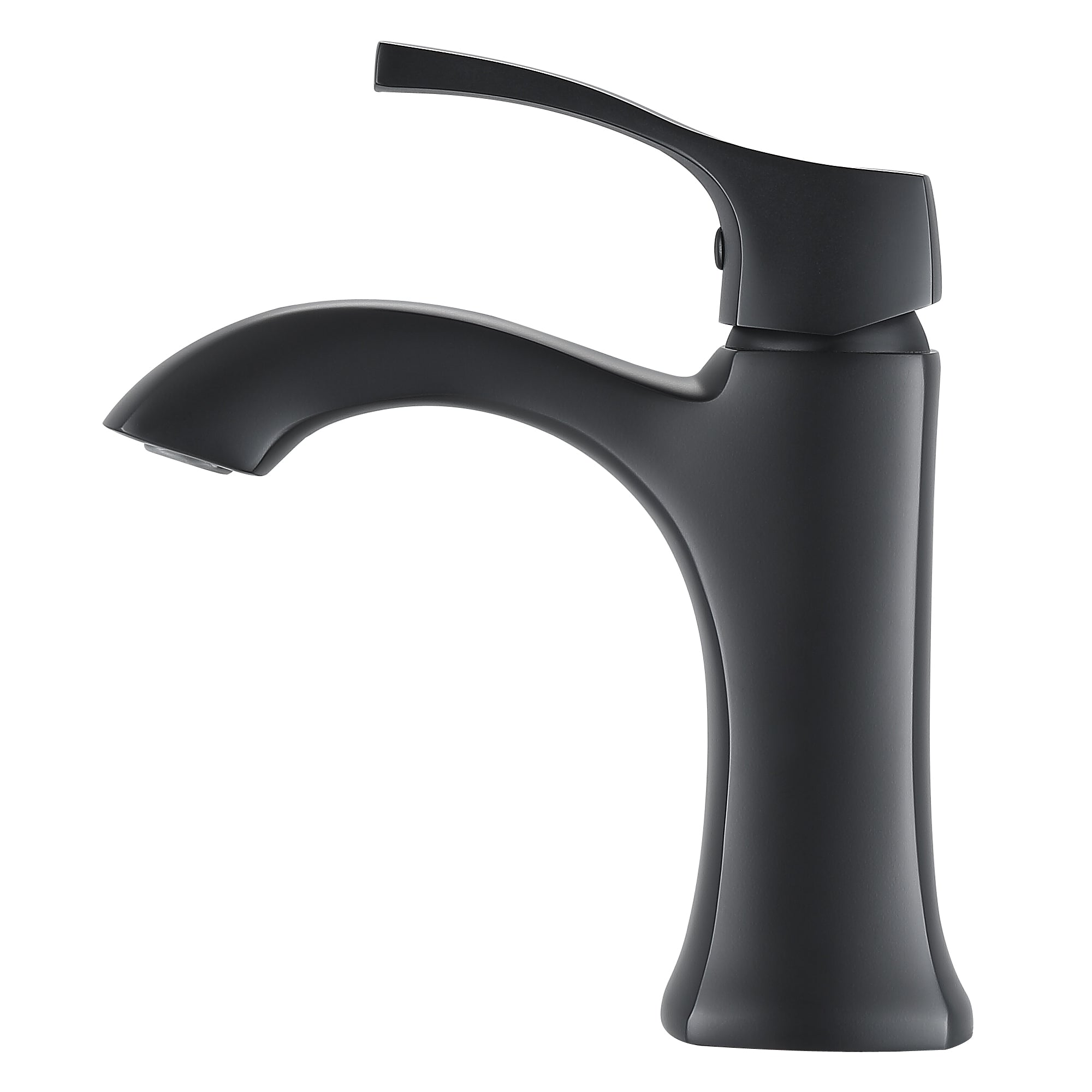 Ancona Morgan Matte Black Single Lever 1-Hole Bathroom Faucet - Modern Waterfall Spout for Vanity Sink, Powder Room & Guest Bathroom