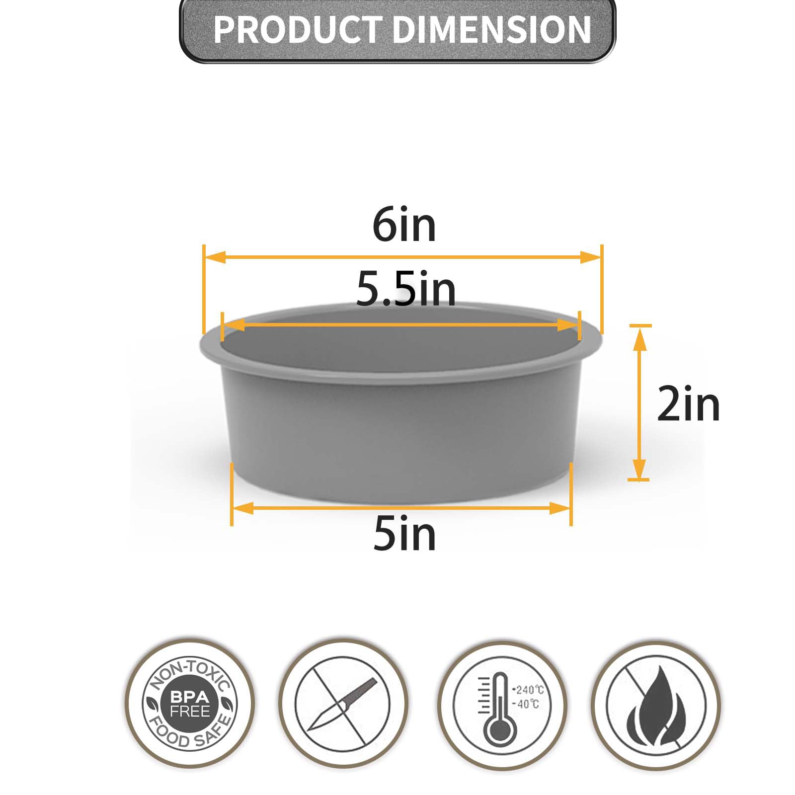 4-Pack 5 Inch Round Silicone Cake Pans - Nonstick, Quick Release Baking Molds for Small Cakes, Cupcakes & Smash Cakes - Perfect for Birthday Parties, Baby Showers & Home Baking