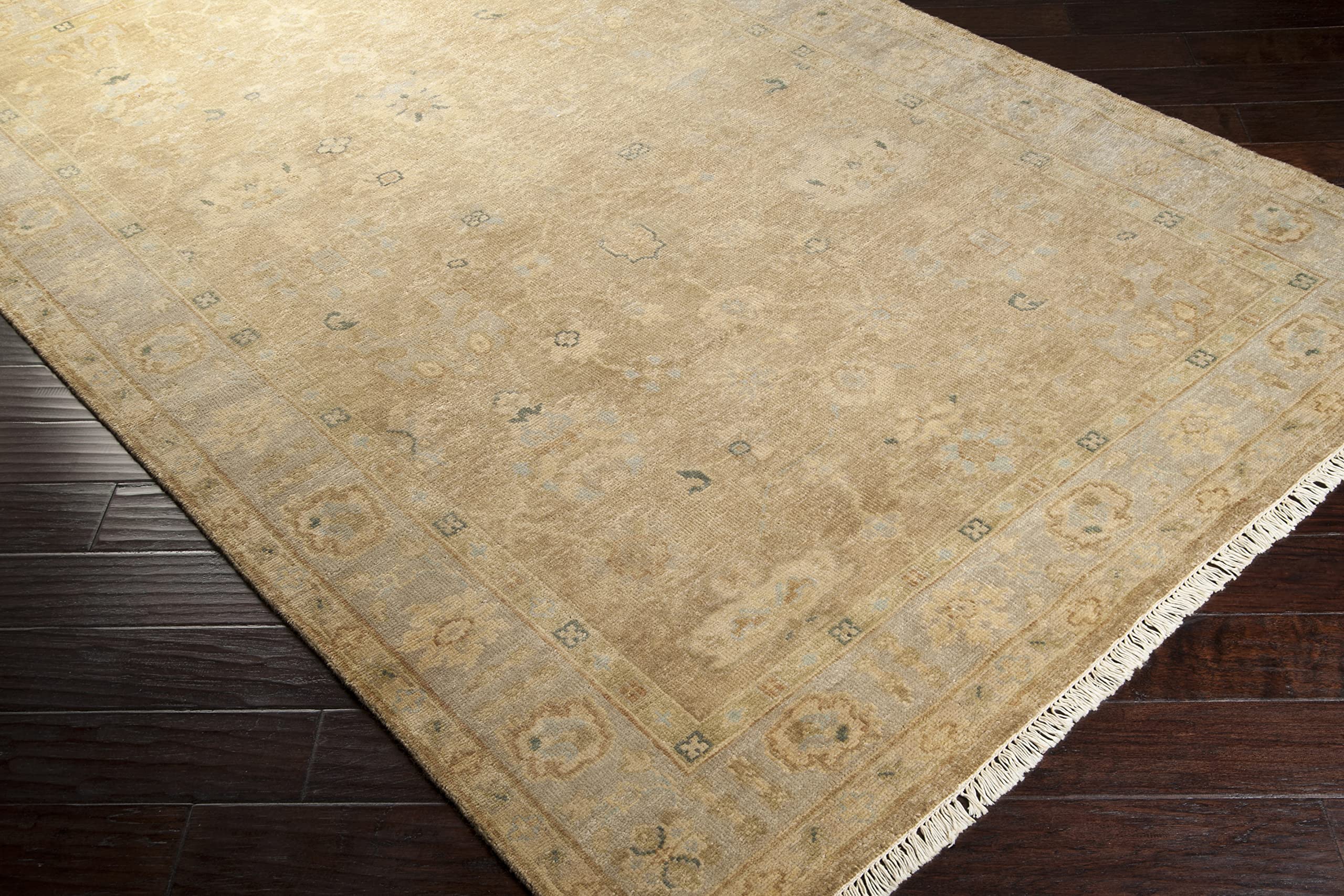 Mark&Day 2x3 Piedmont Traditional Pale Blue Wool Area Rug - Soft Brown Cream Carpet for Living Room, Bedroom, Kitchen - Perfect for Cozy Home Decor & High Traffic Areas (2' x 3')
