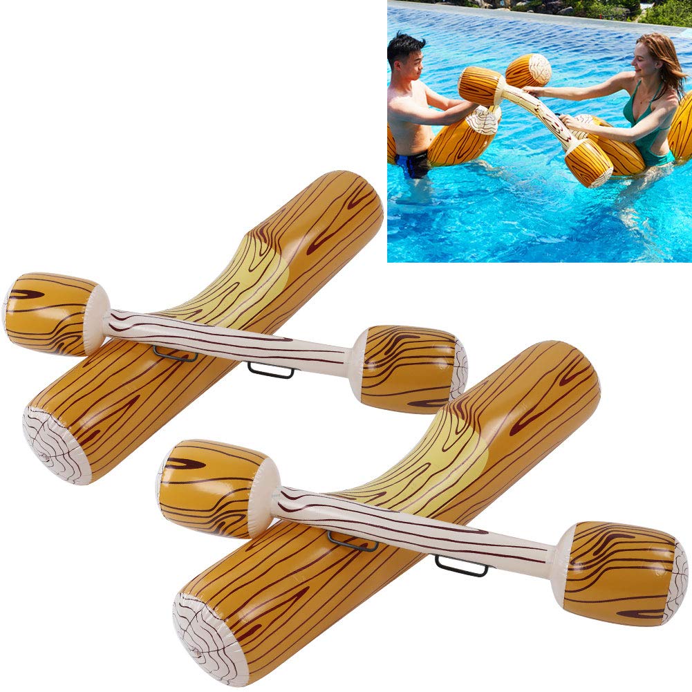 JOOTEN 4PCS Inflatable Battle Log Rafts - Fun Pool Float Games for Kids & Adults, Summer Water Sports Toys for Swimming Pools, Beach Parties & Outdoor Activities - Perfect for Backyard Pool Parties, Lake Days & Family Water Games