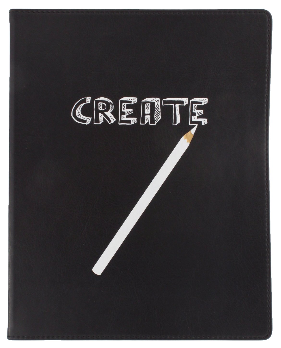 Eccolo World Traveler Desk Size Lofty Thinking Journal - Black Leather Notebook with Pencil for Writing, Sketching & Travel Journaling | Perfect for Office, School & Creative Inspiration