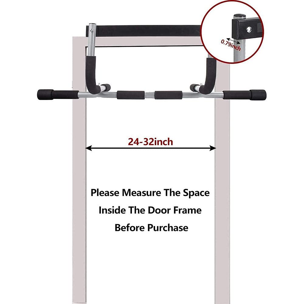 Pull Up Bar for Doorway - Multi-Grip Chin Up Bar with Foam Padding for Home Gym & Upper Body Workout | Portable Dip Bar for Strength Training, Calisthenics & Home Fitness