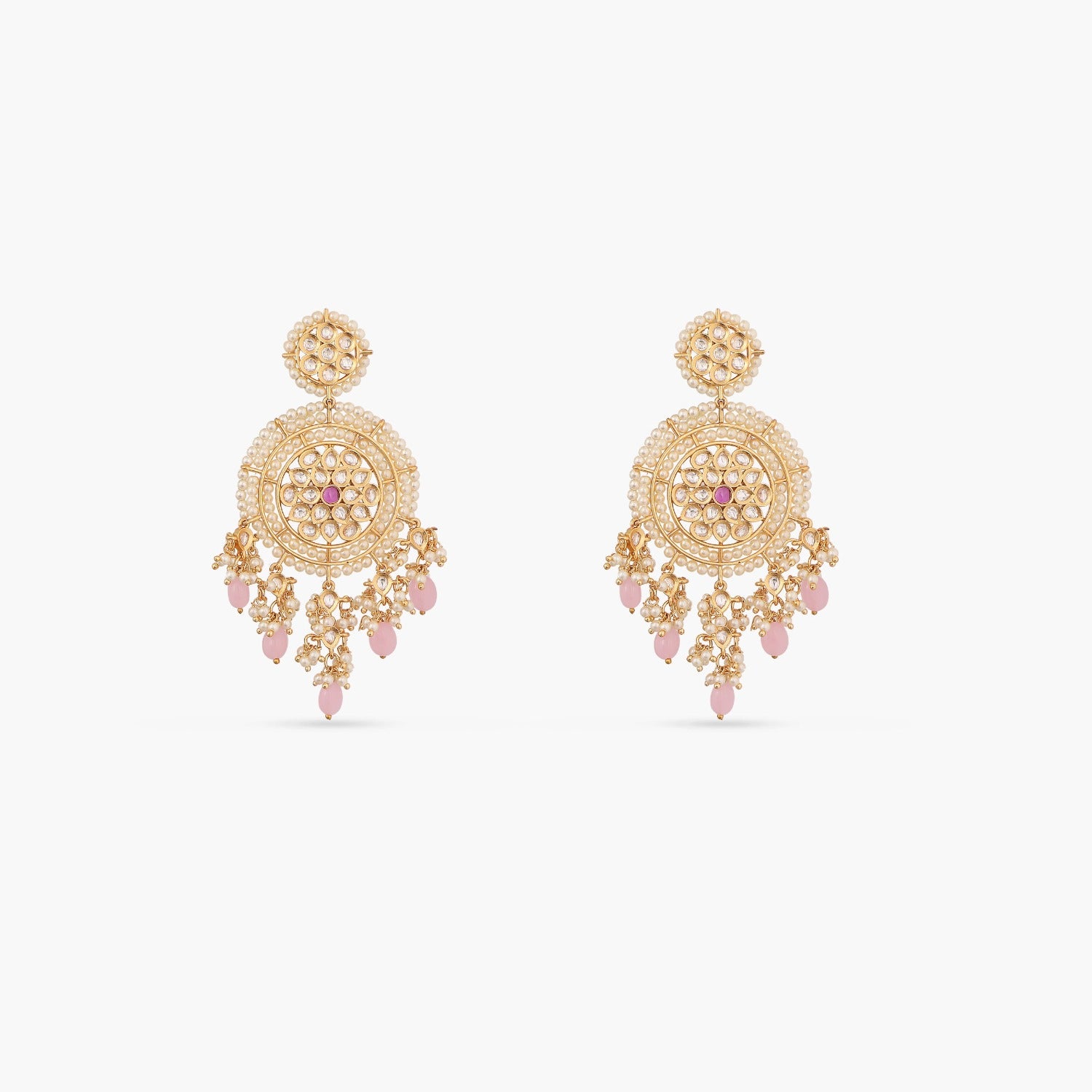 Bhavana Grand Kundan Chandbali Earrings - Traditional Indian Jewelry for Women - Handmade Bridal Earrings - Perfect for Weddings, Parties & Festive Occasions