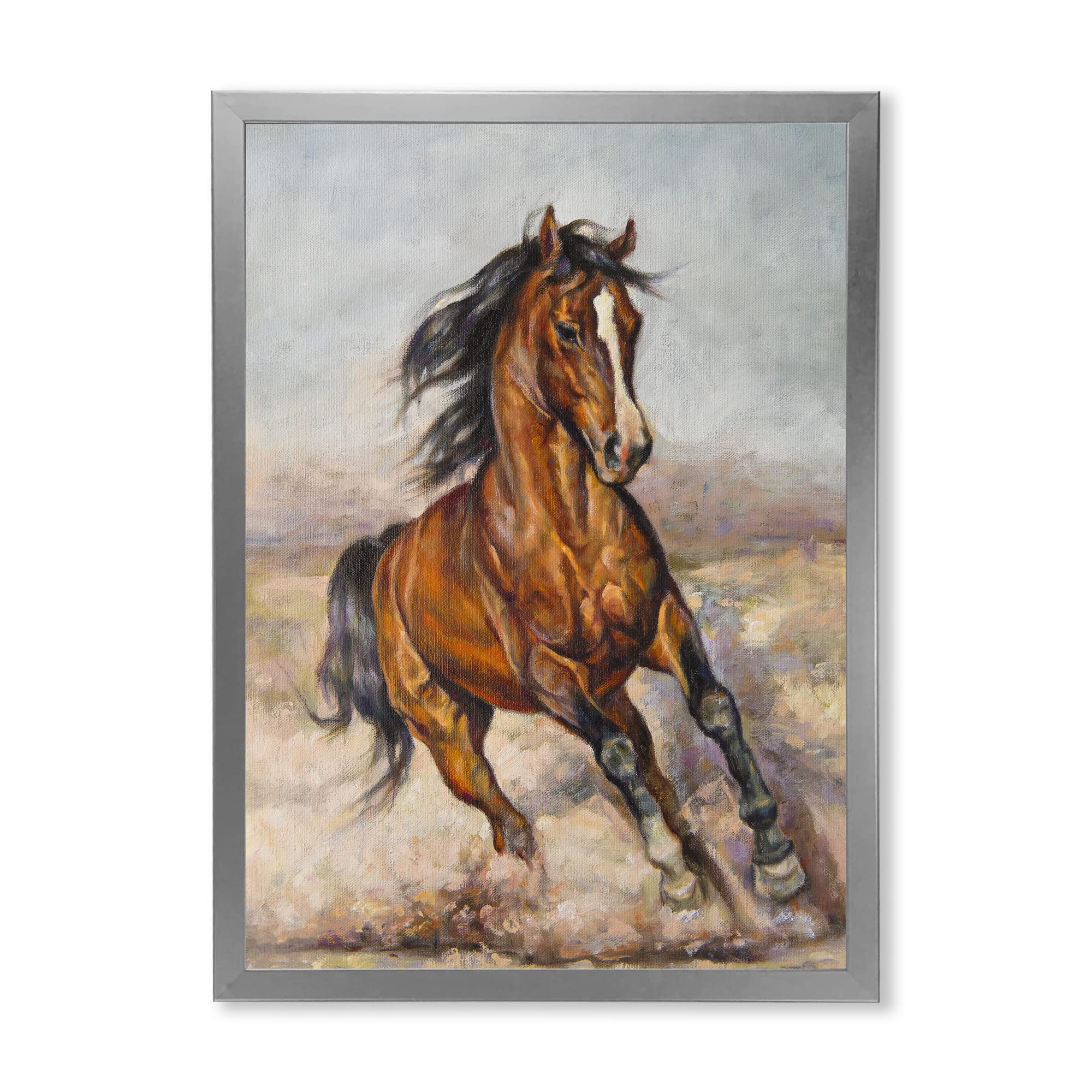 Vintage Horse Racing Painting - Farmhouse Framed Wall Art Decor for Living Room, Bedroom & Office | Equestrian Home Decor