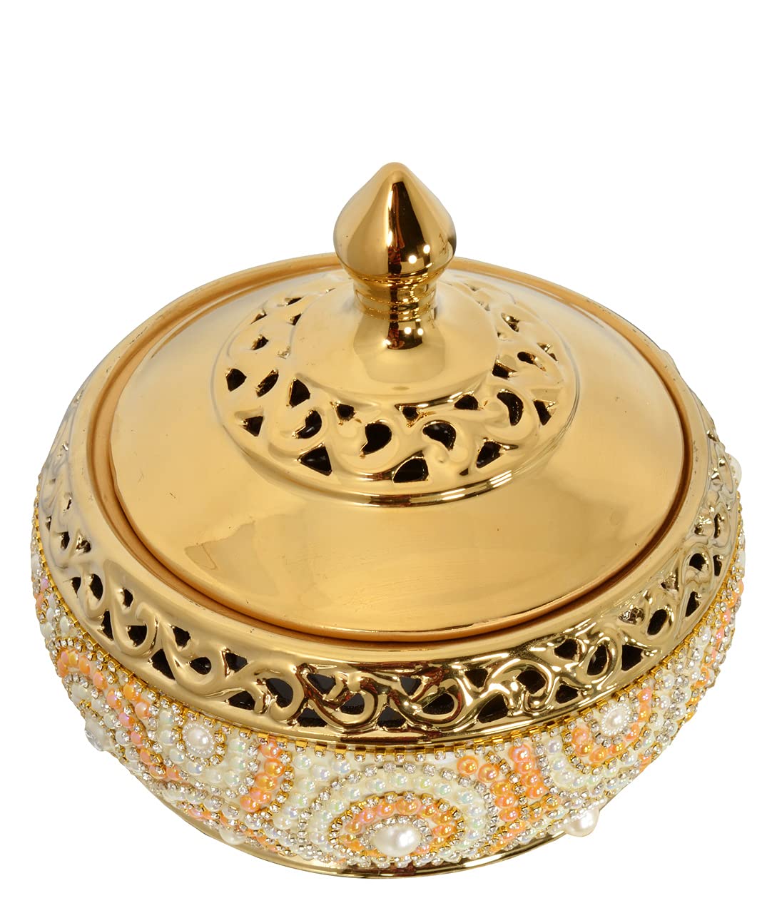 Elegant Gold Pearl Jewelry Box for Women - Decorative Storage for Rings, Necklaces & Earrings - Perfect for Gifts, Vanity & Travel Accessories