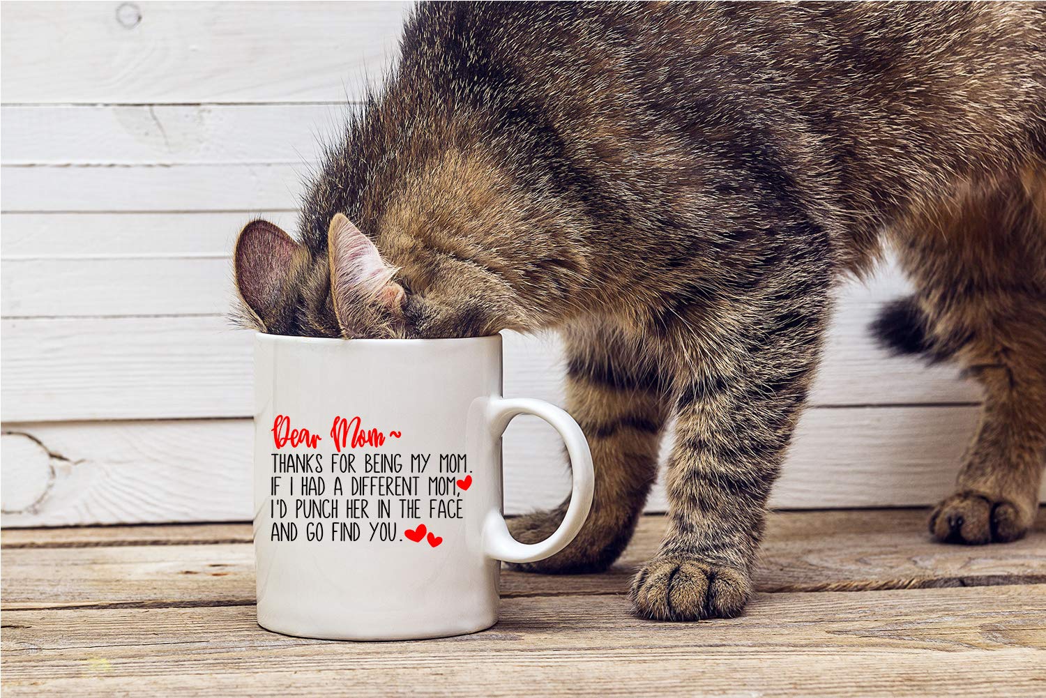 Funny Coffee Mug for Mom - 'Thanks For Being My Mom' Unique Birthday & Mother's Day Gift from Daughter or Son - 11oz Ceramic Cup for Coffee, Tea & Office Use