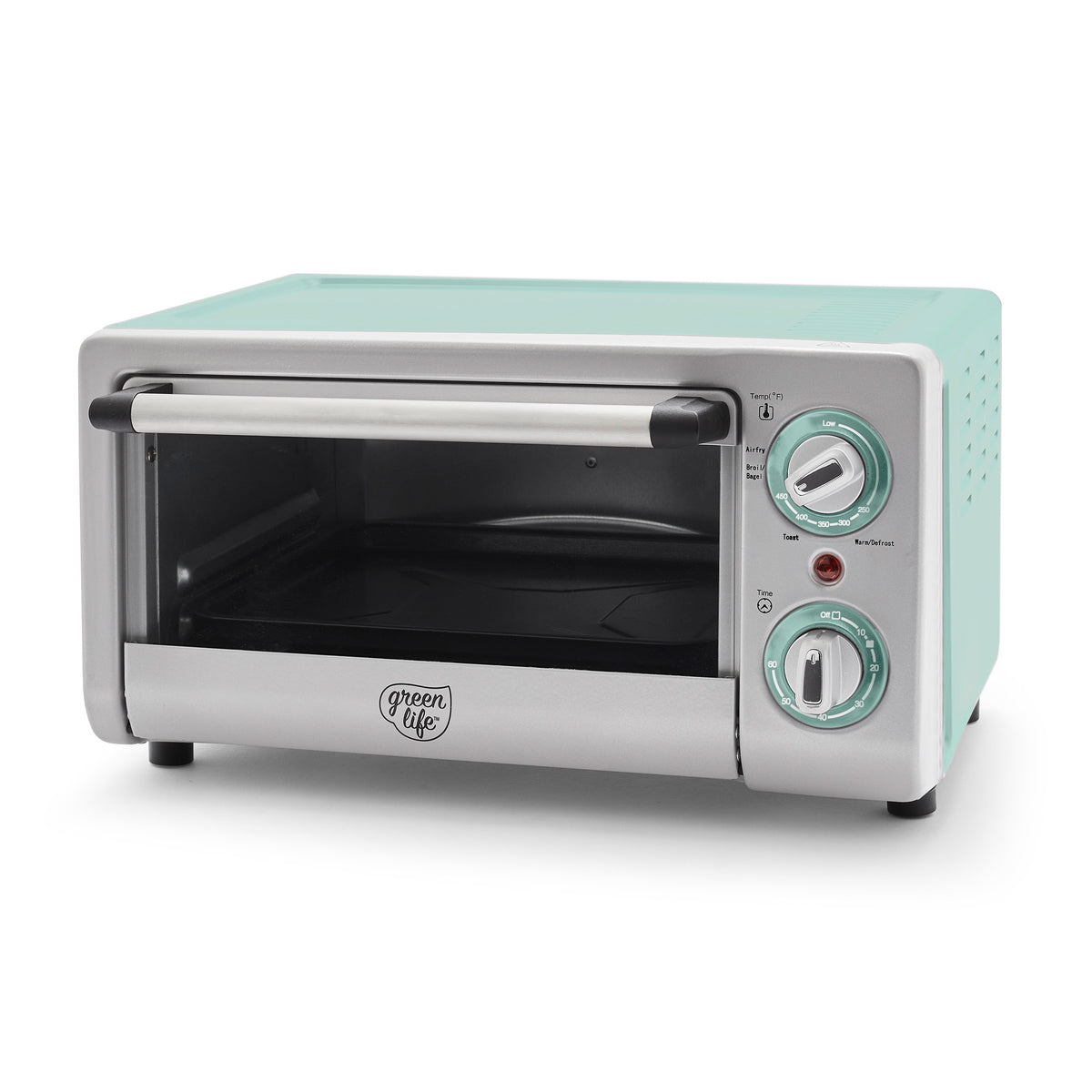 GreenLife Air Fryer Toaster Oven - 8-in-1 Countertop Convection Oven with Bake, Broil, Toast & Dehydrate Functions | Turquoise | Perfect for Small Kitchens, Dorms & Healthy Cooking