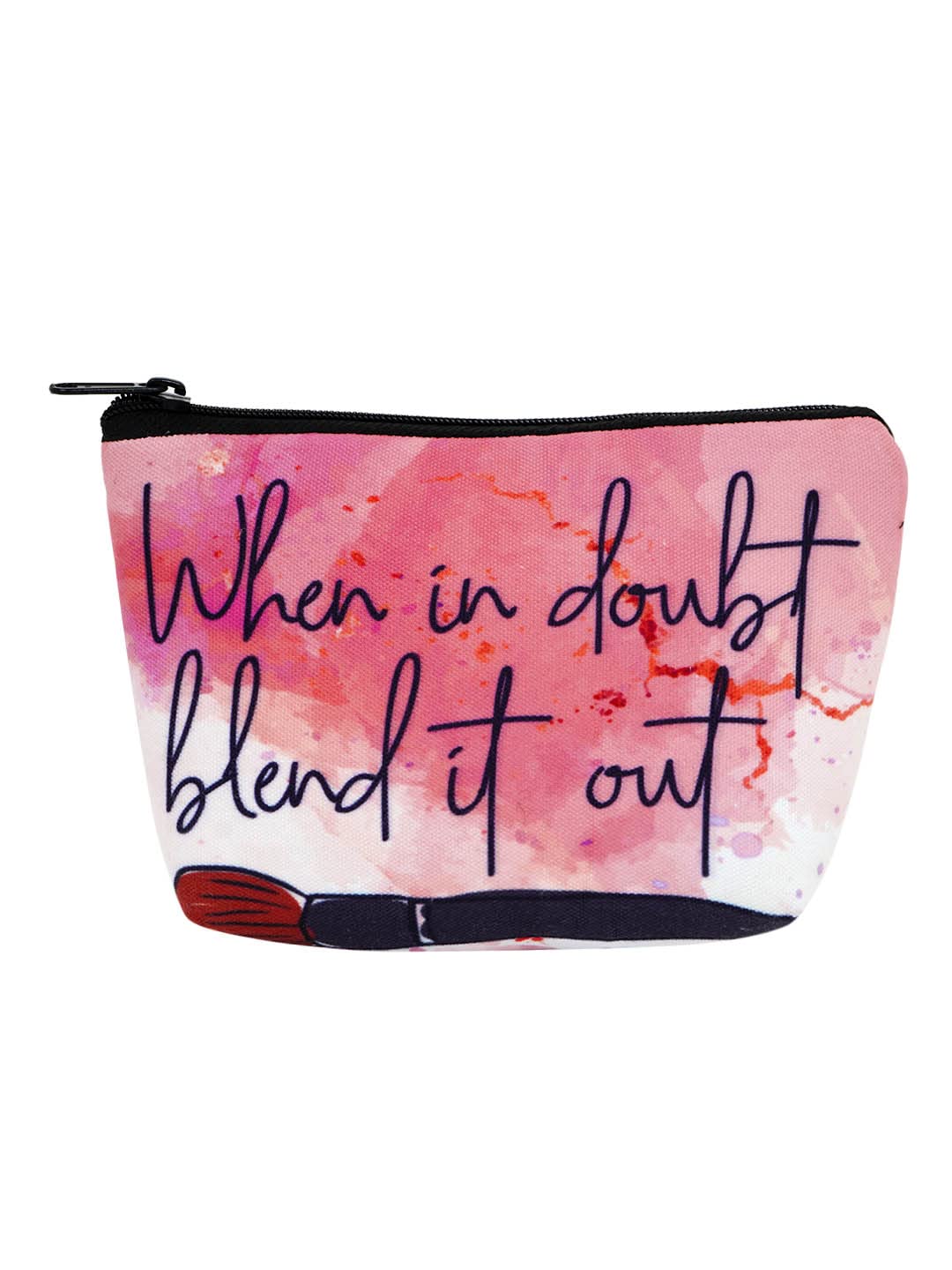Crazyify Printed Makeup Pouch - Stylish Canvas Cosmetic Bag for Women | Travel Toiletry Organizer & Makeup Storage Bag | Perfect for Daily Use, Travel & Gift Giving