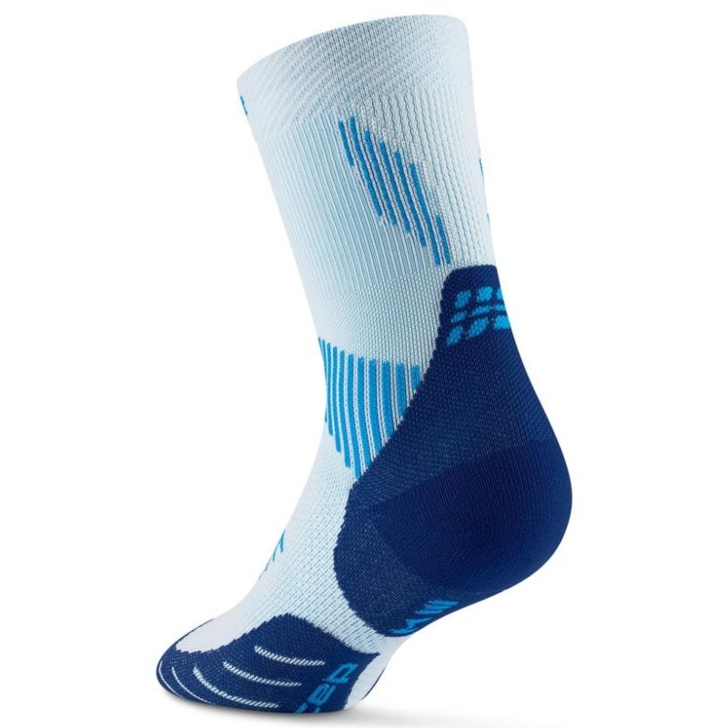 CEP Women's Running Socks Mid Cut 5.0 - Compression Athletic Socks for Marathon, Jogging & Workout - Ice Blue Performance Footwear for Runners & Athletes