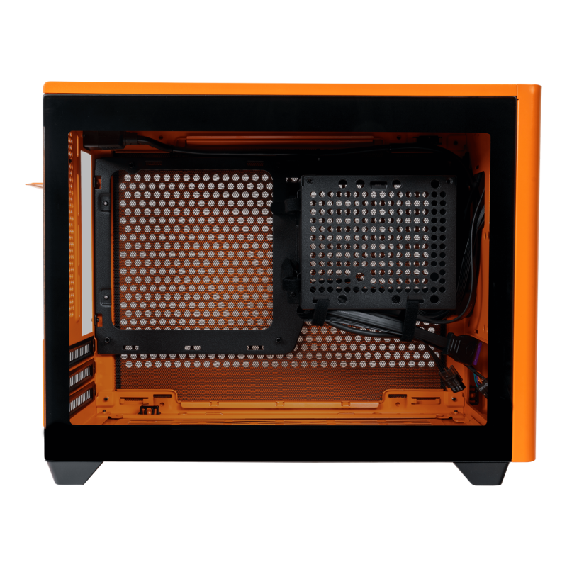 Cooler Master MCB-NR200P Mini-ITX Small Form Factor PC Case with Tempered Glass Side Panel (Orange) - Compact Gaming & Home Office Computer Builds