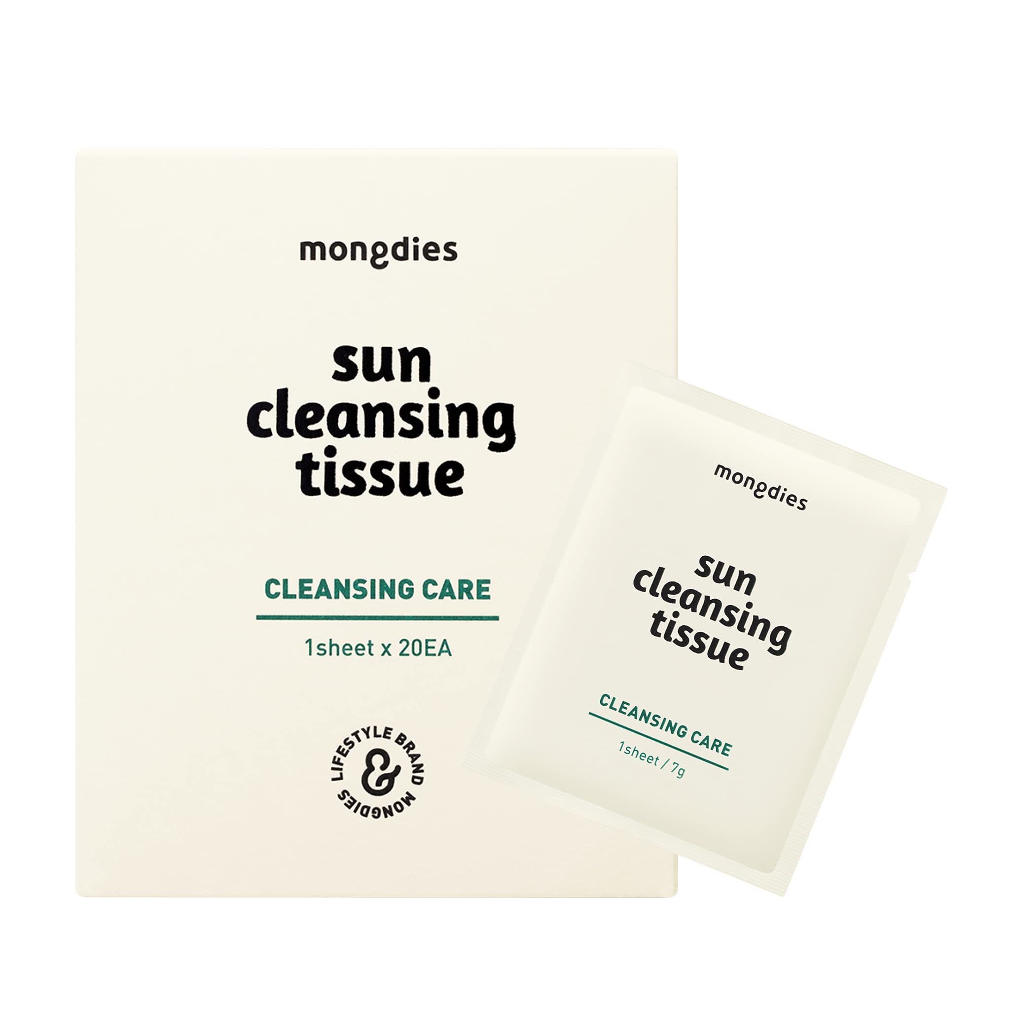 Mongdies Sun Cleansing Facial Tissues - 20 Pack (2 Boxes) | Oil Control & Makeup Removal Wipes for Travel, Gym & Daily Skincare Routine