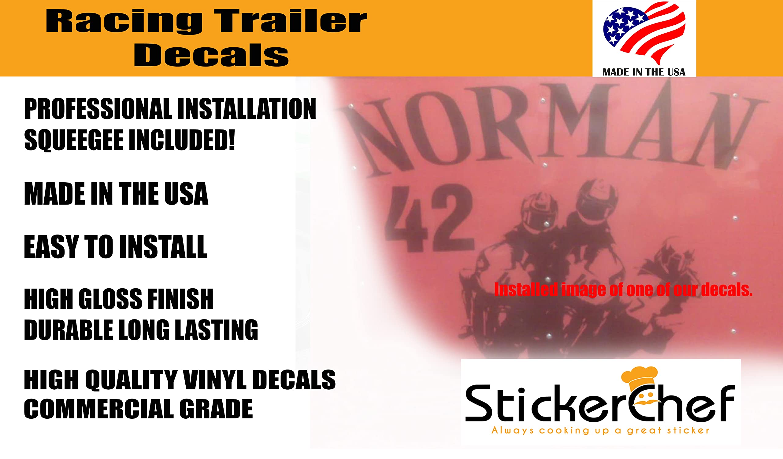 Checkered Flag Racing Decals Stickers Set for Cars, Trucks & Trailers - High-Quality Vinyl Graphics for Auto Racing Enthusiasts - Perfect for Race Day, Car Shows & Motorsport Events