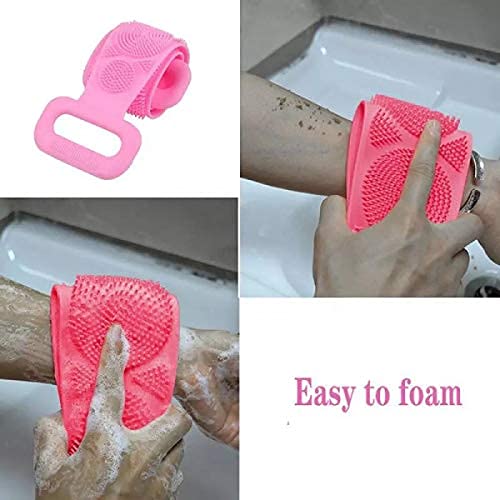 NOBILEA Silicone Body Scrubber - Exfoliating Bath Brush Belt for Deep Cleansing, Skin Renewal & Dead Skin Removal - Perfect for Men, Women & Kids (Multicolor) - Ideal for Shower, Spa & Daily Skincare Routine