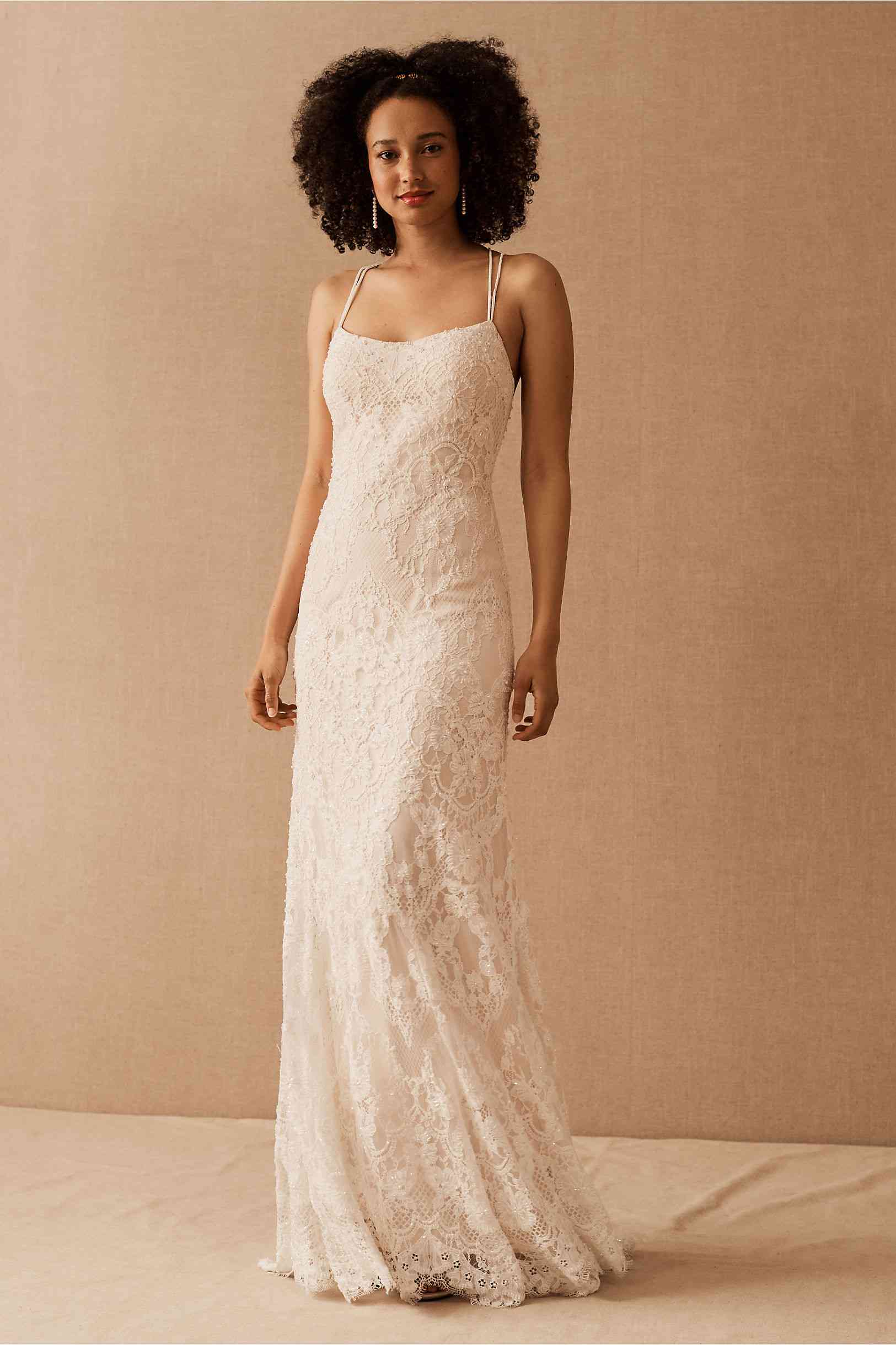BHLDN Catherine Deane Robyn Gown - Elegant Lace Wedding Dress for Brides, Perfect for Beach & Garden Ceremonies