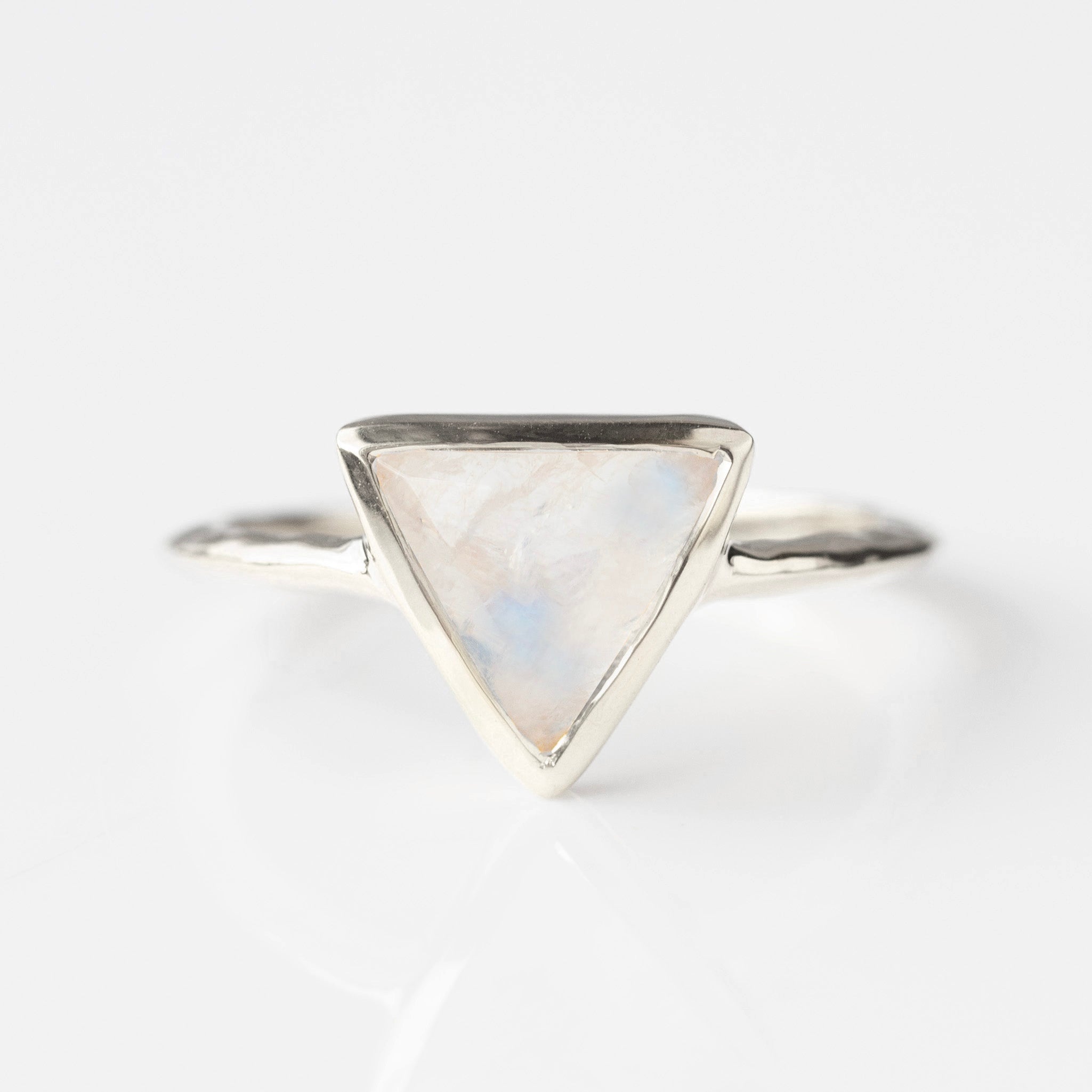 Farrah Moonstone Triangle Ring - Elegant Sterling Silver Gemstone Jewelry for Women | Perfect for Everyday Wear, Parties & Gifts