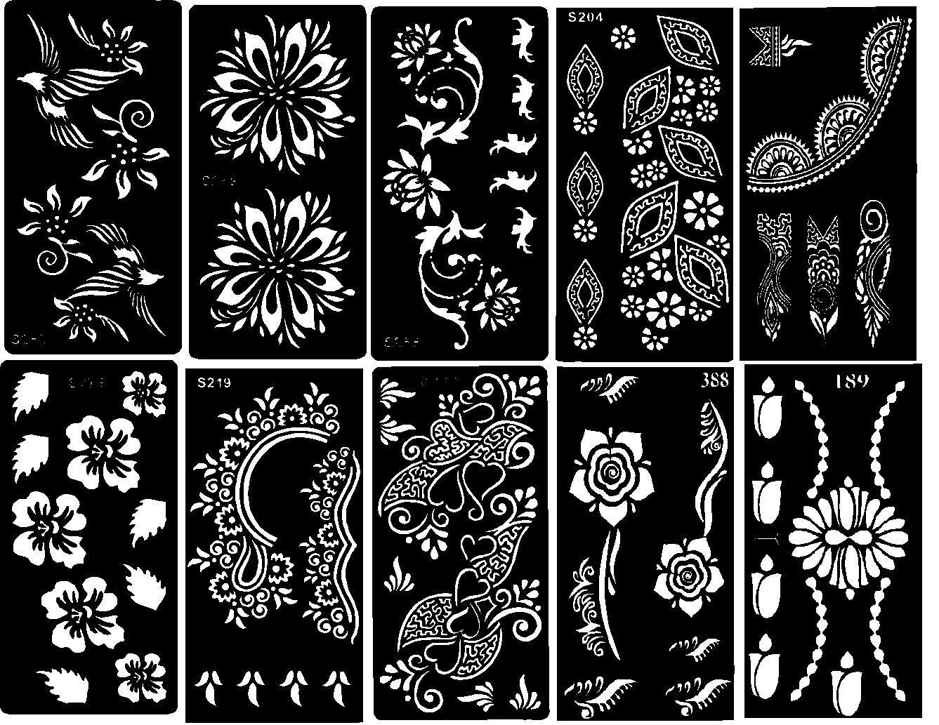 Ivana's Temporary Tattoo Stencil for Hand, Body & Face - Henna Art Design No. 1054 for Women & Girls | Perfect for Parties, Festivals & Special Occasions