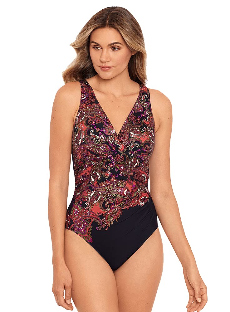 Miraclesuit Women's One Piece Swimsuit with Tummy Control & Soft Cup - High Waisted Bathing Suit for Women, Comfortable Swimwear for Beach, Pool & Vacation Travel