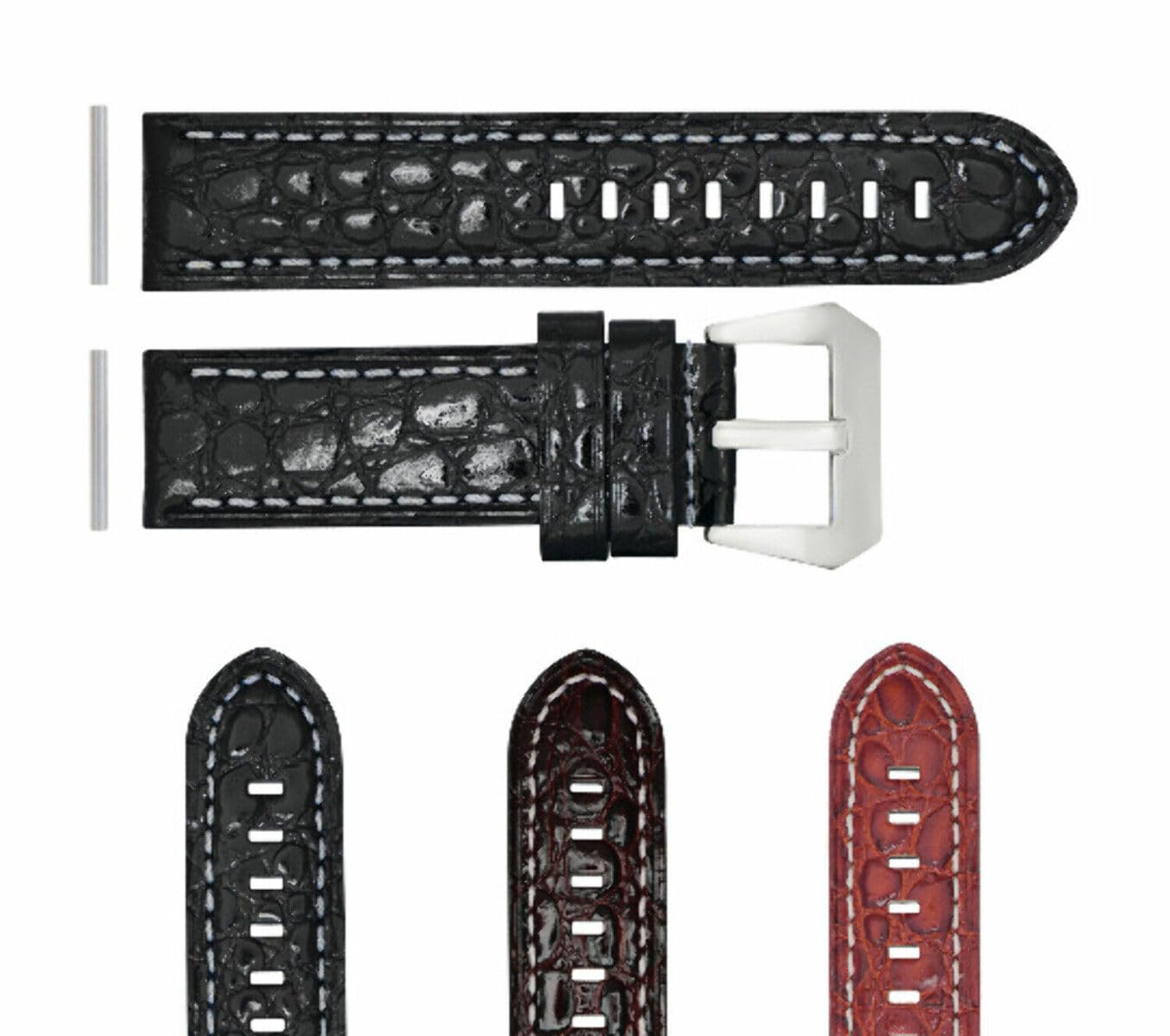 24mm Panerai Leather Watch Band for 44mm GMT Marina - Durable & Stylish for Daily Wear