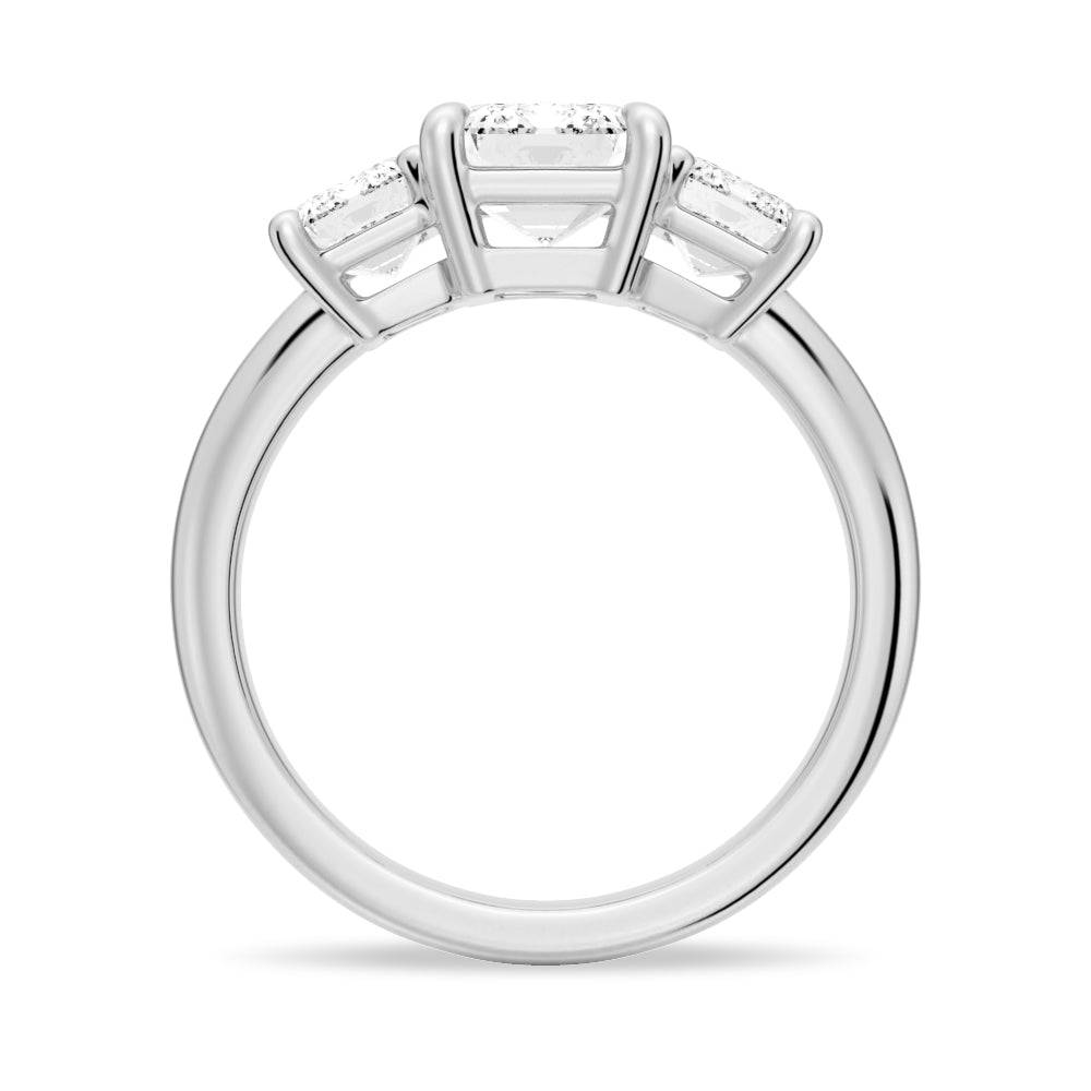 Emerald Cut Three Stone Moissanite Engagement Ring for Women - Elegant Wedding Band, Anniversary Gift, Promise Ring - Perfect for Proposals, Bridal Jewelry & Special Occasions