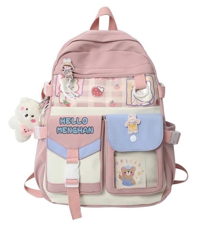 **ADSON Kawaii Cute Girls Backpack - Large Capacity Stylish Japanese Aesthetic Laptop Bag for School, College & Travel - Water Resistant Bookbag for Teens (Multi-Color) | Perfect for Daily Use, Study & Outdoor Activities**