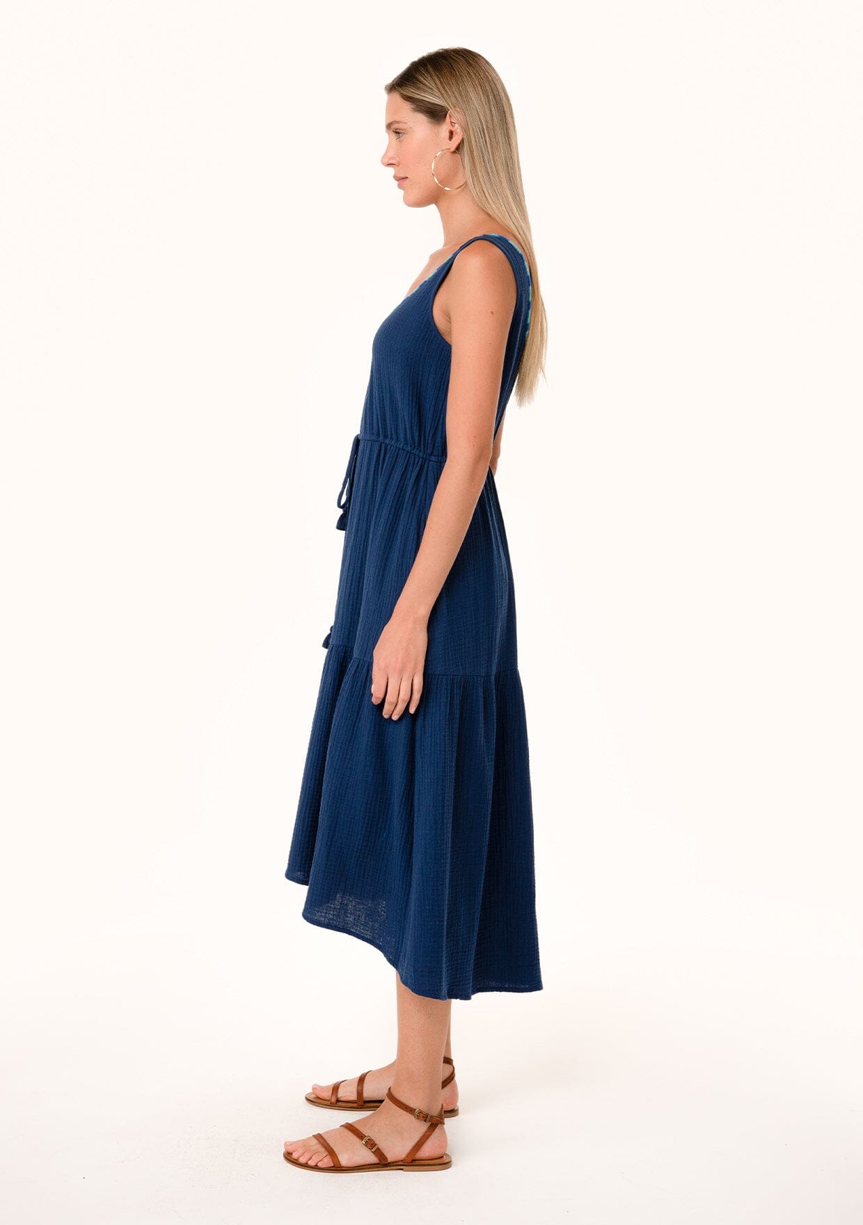 Danica Midi Dress for Women - Elegant Flowy Summer Dress with V-Neck & Short Sleeves - Perfect for Beach Vacation, Date Night & Casual Outings