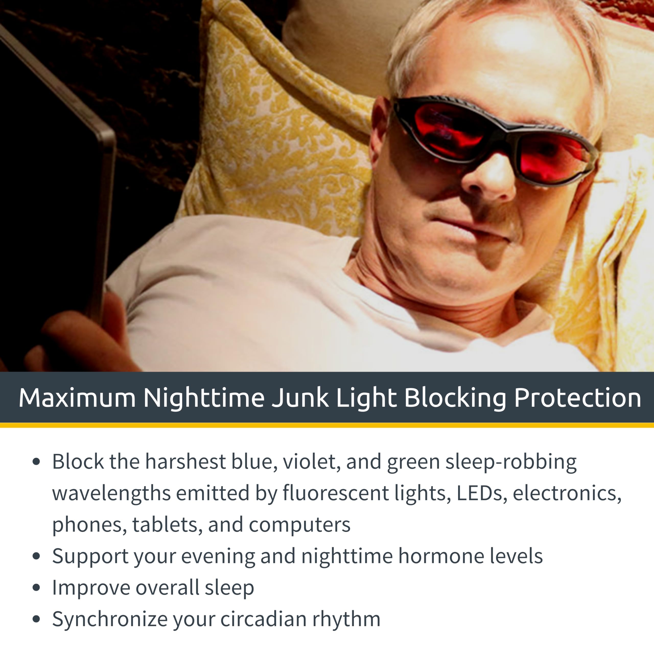 TrueDark Twilights Classic Blue Light Blocking Glasses for Men & Women - Reduce Eye Strain & UV Glare, Improve Sleep - Perfect for Computer Work, Gaming, Watching TV & Phone Use - Anti-Blue Light Eyewear by Dave Asprey