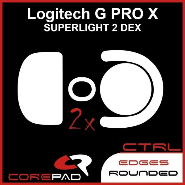 Corepad Skatez CTRL Mouse Feet for Logitech G Pro X Superlight 2 DEX - Ultra Smooth Glide Gaming Mouse Skates - Perfect for FPS, MOBA & Esports Gaming