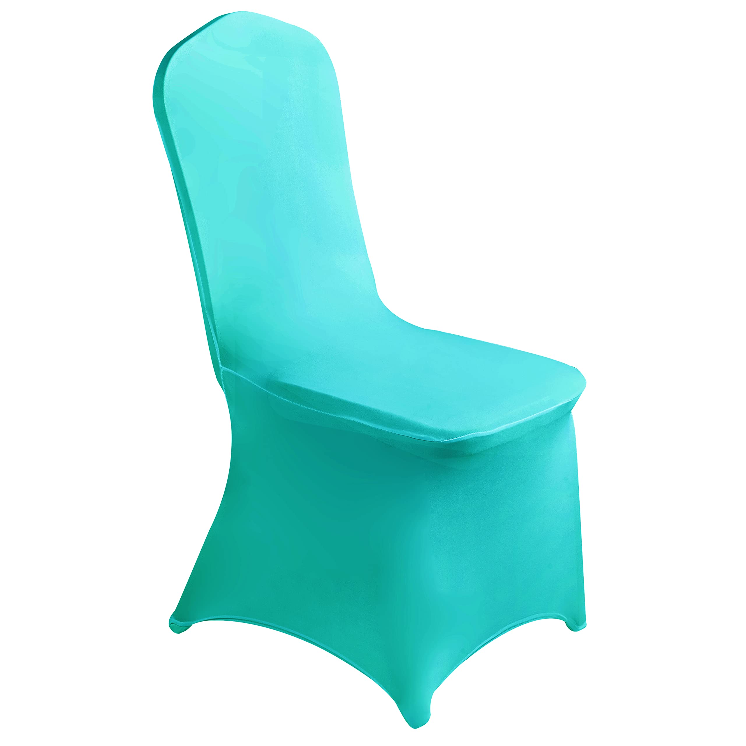 Stretchy Spandex Chair Covers for Wedding 6pcs - Universal Banquet Chair Slipcovers for Party, Conference, Events - Elastic Fitted Covers (6-Pack, Turquoise) - Perfect for Home Decor, Bridal Showers & Formal Gatherings