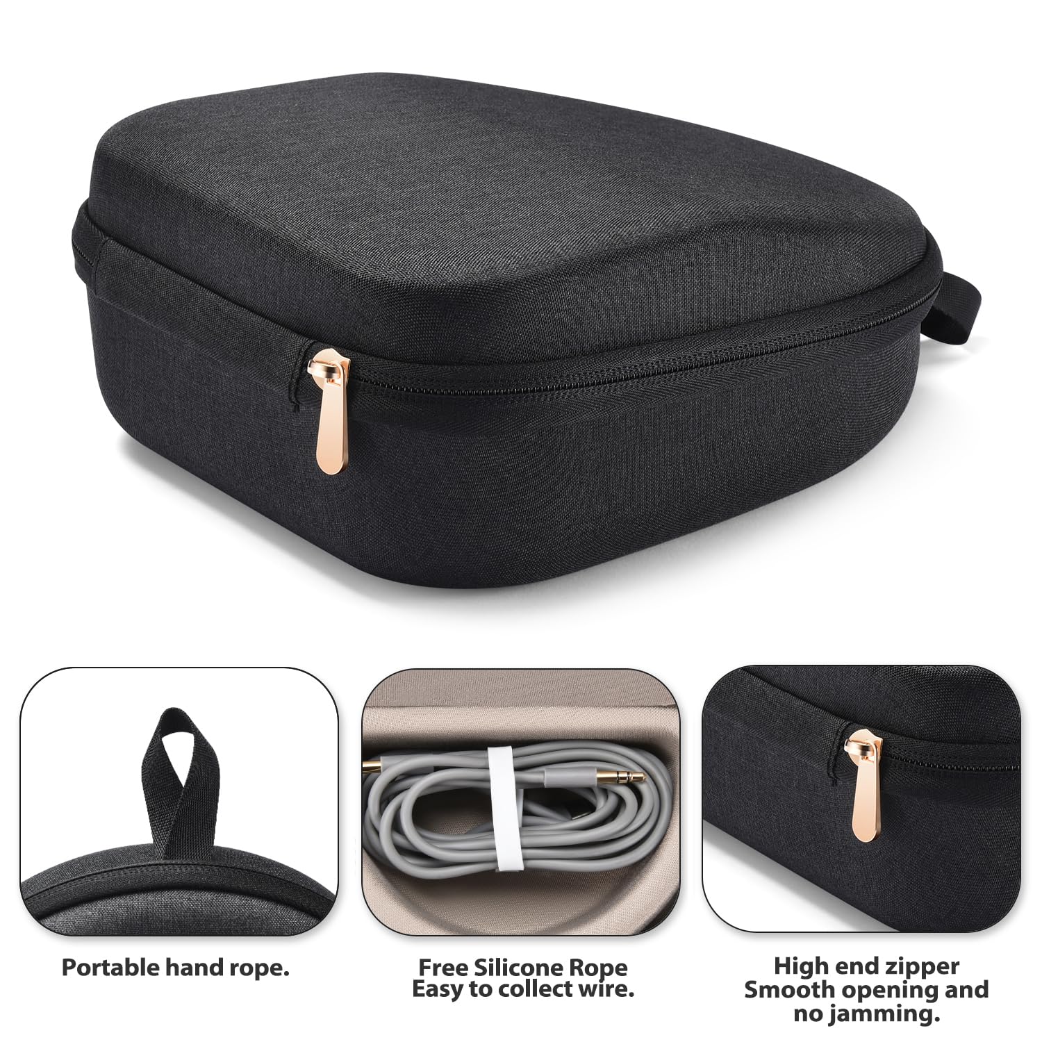Premium Hard Shell Travel Case for Beats Studio Pro/Solo3/Studio3/Solo2/Solo Pro Headphones - Durable Protective Carrying Bag for Bluetooth Over-Ear Headphones - Perfect for Travel, Commuting & Gym Storage