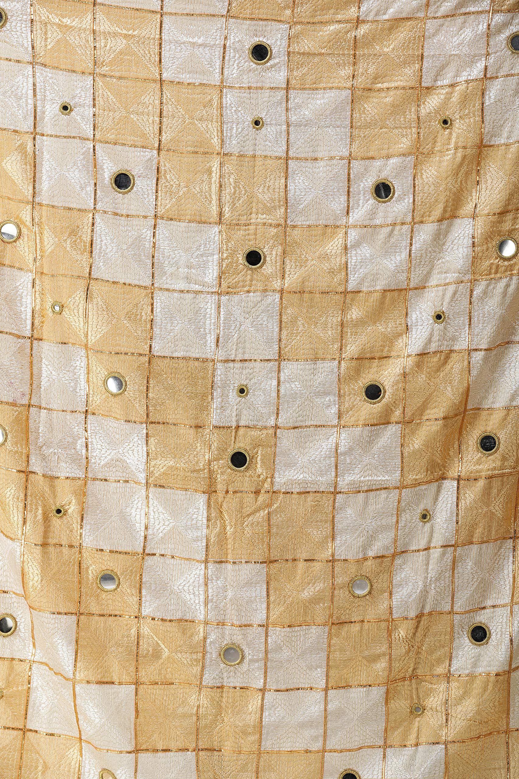 Exotic Indian Phulkari Dupatta from Punjab - Hand Embroidered Art Silk Scarf with Mirror Work for Women | Perfect for Weddings, Festivals & Ethnic Outfits