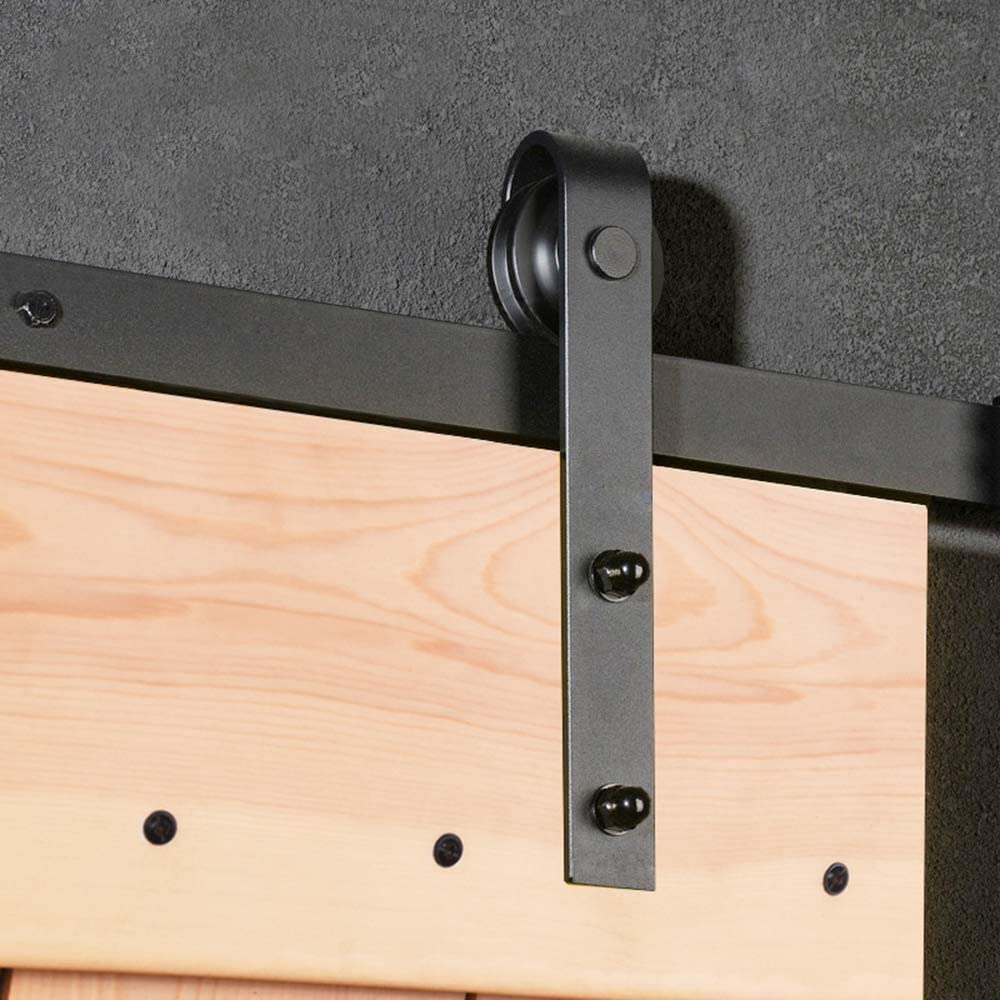 TSMST 6FT Heavy Duty Sliding Barn Door Hardware Kit - 2 PCS Spliced Track for 36