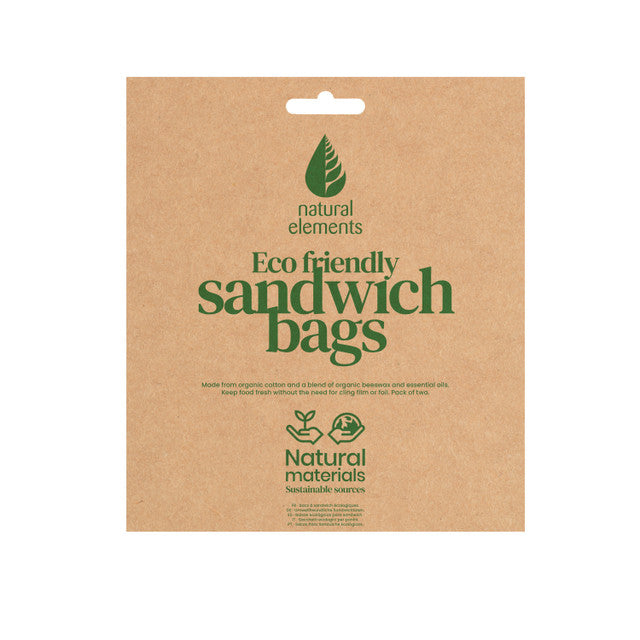 Eco-Friendly Reusable Beeswax Food Wraps - 2 Pack Sandwich Bags for Sustainable Lunch Storage & Food Preservation | Perfect for School, Picnics & Zero-Waste Kitchens