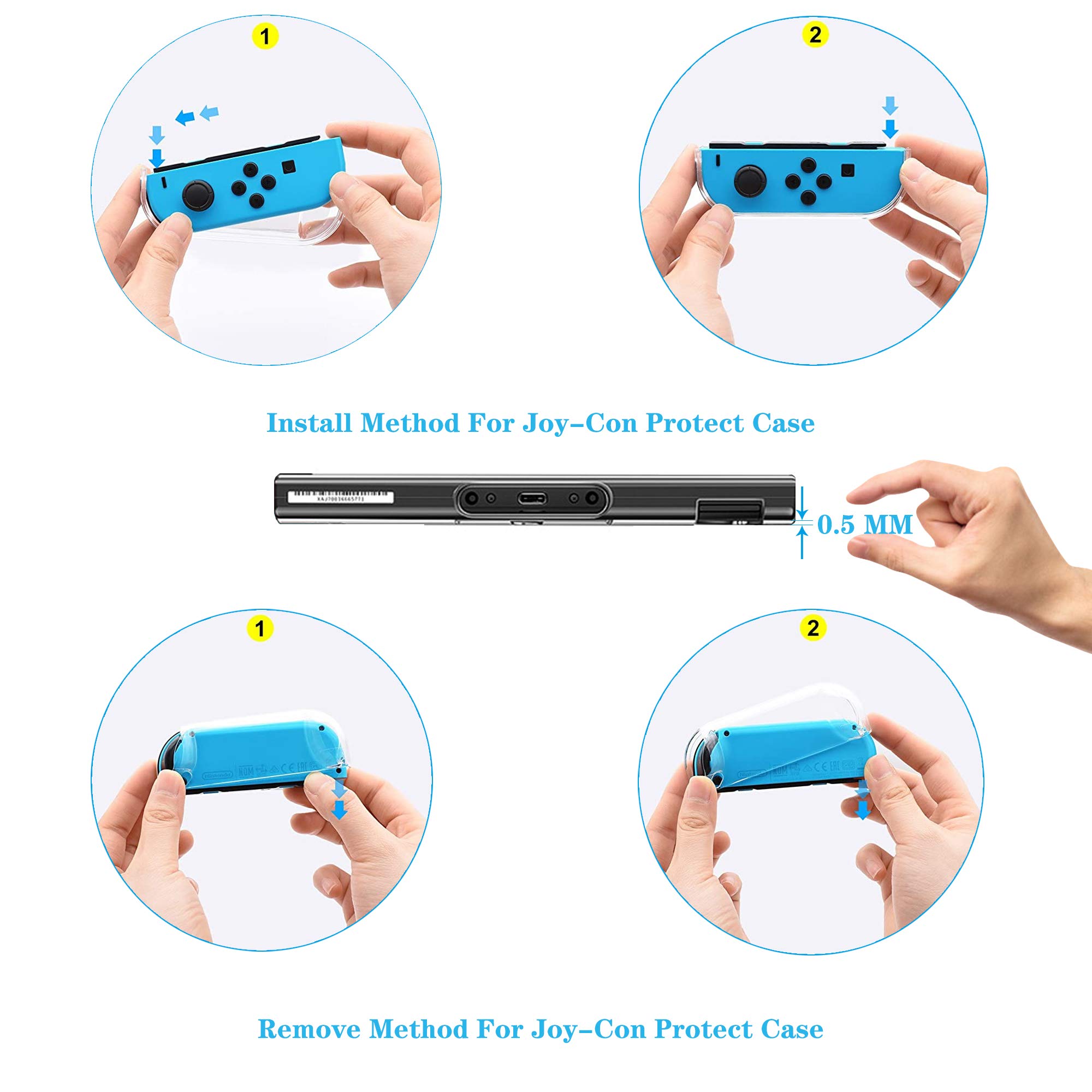 Dockable Clear Case for Nintendo Switch - FANPL Protective Cover for Nintendo Switch & Joy-Con Controllers - Crystal Transparent Shield - Perfect for Gaming, Travel & Everyday Protection