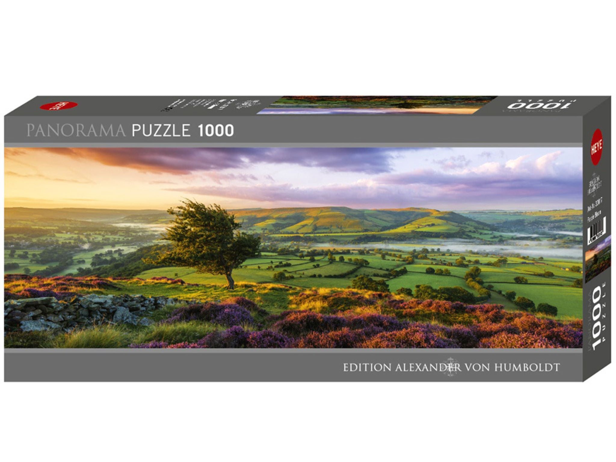 Heye 1000-Piece Panoramic Jigsaw Puzzle - Purple Bloom Floral Design for Adults, Home Decor & Relaxation | Perfect for Family Game Night, Stress Relief & Wall Art Display