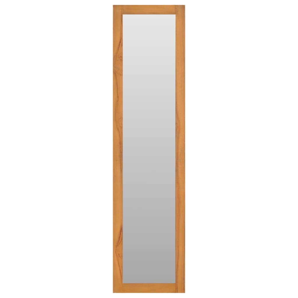 Teak Wood Vanity Mirror with Shelves - Bathroom & Bedroom Decor for Home
