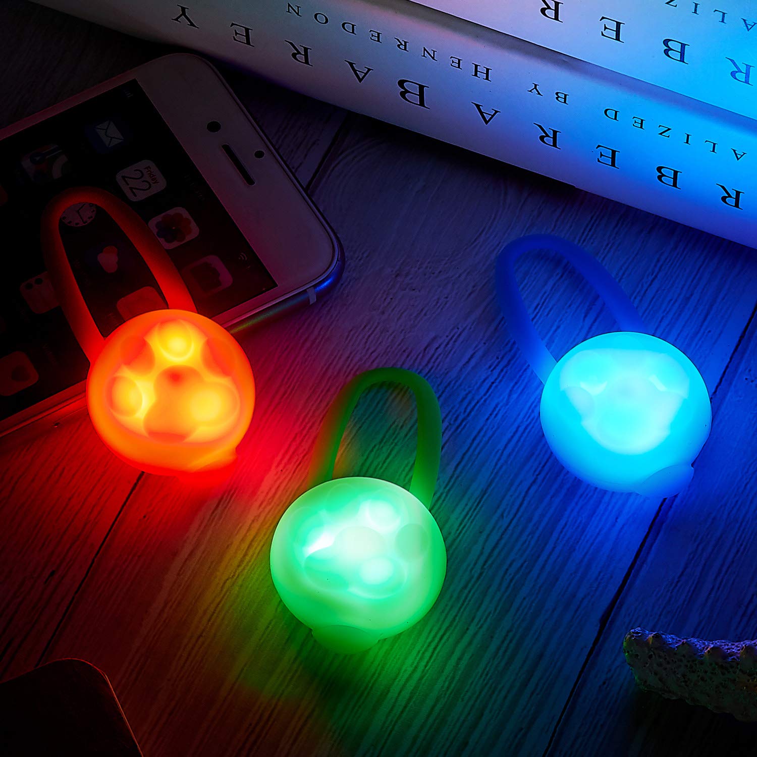 Waterproof LED Dog Collar Light - Rechargeable Safety Collar for Night Walking, Jogging & Outdoor Adventures (3 Pack) - Perfect for Dogs & Cats, Batteries Included
