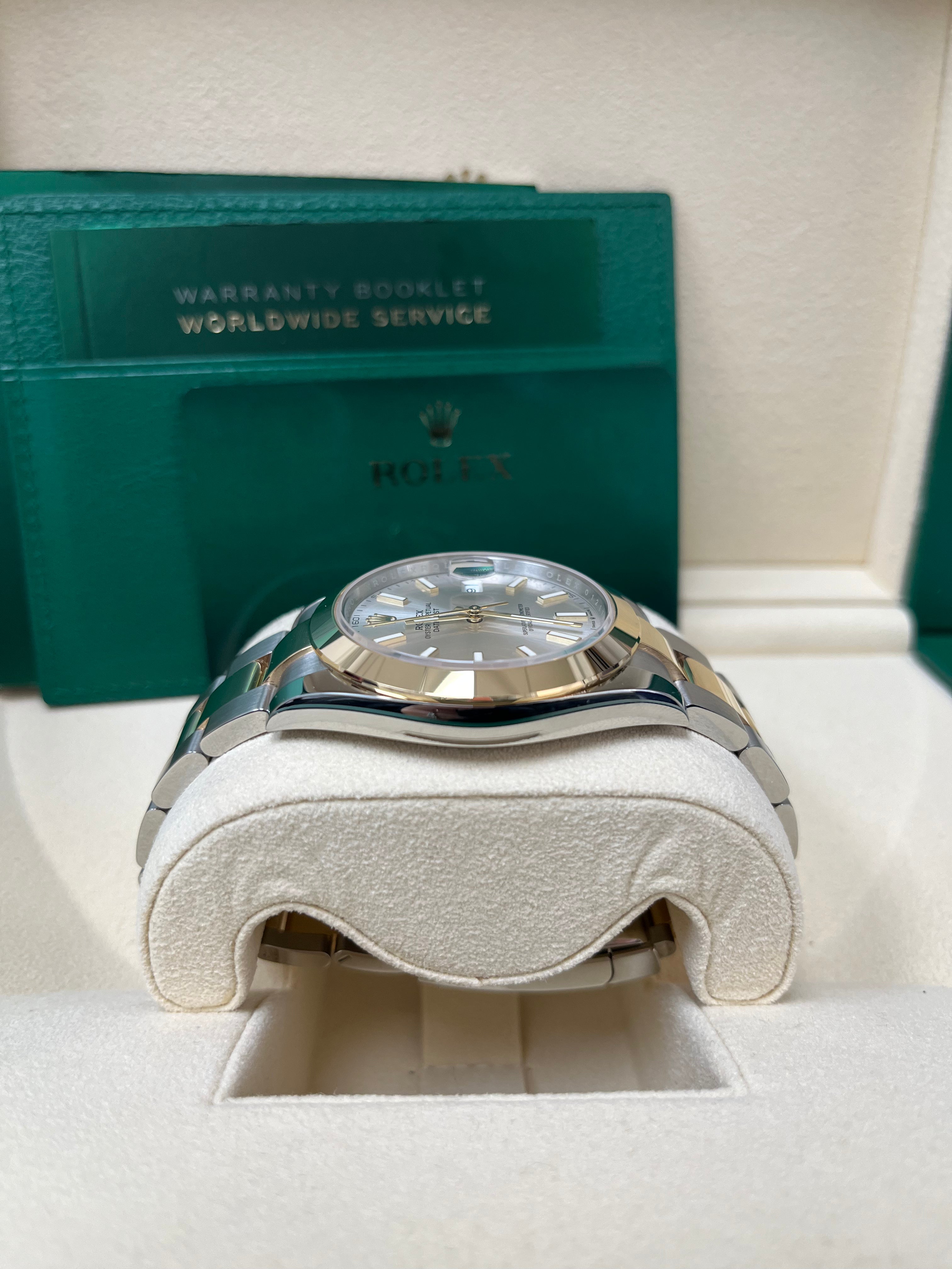 Rolex Datejust 41 Two Tone Yellow Gold & Oystersteel Watch with Silver Index Dial (Ref# 126303) - Luxury Dress Watch for Men, Perfect for Business, Formal Events & Special Occasions